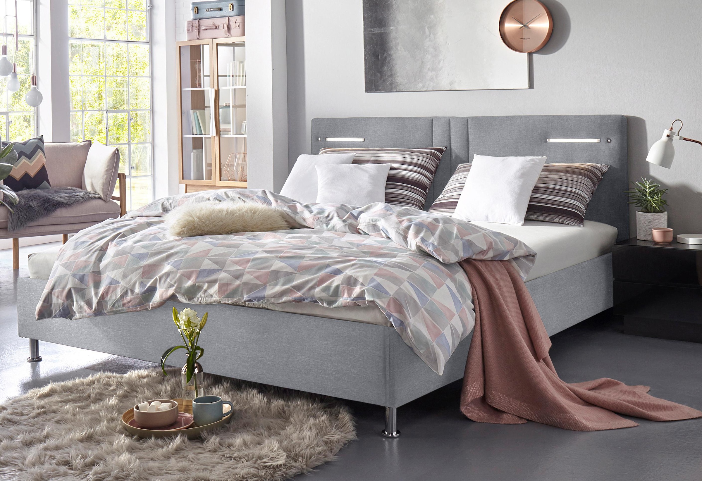 Westfalia Schlafkomfort Polsterbett "Elba" wahlweise mit LED-Beleuchtung günstig online kaufen