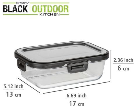 WENKO Frischhaltedose »Steel«, (Set, 2 tlg.), 0,6 L, Deckel aus rostfreiem Edelstahl und Glas