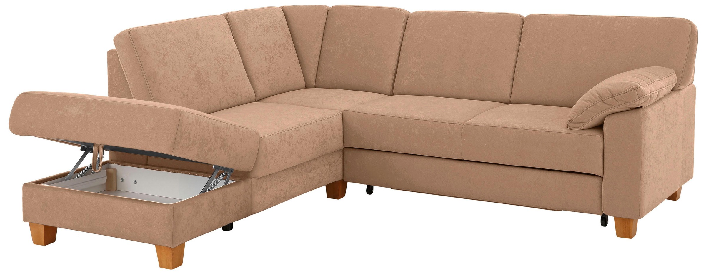 Home affaire Ecksofa »Belfort L-Form«, mit Federkern, wahlweise mit Bettfunktion und Stauraum