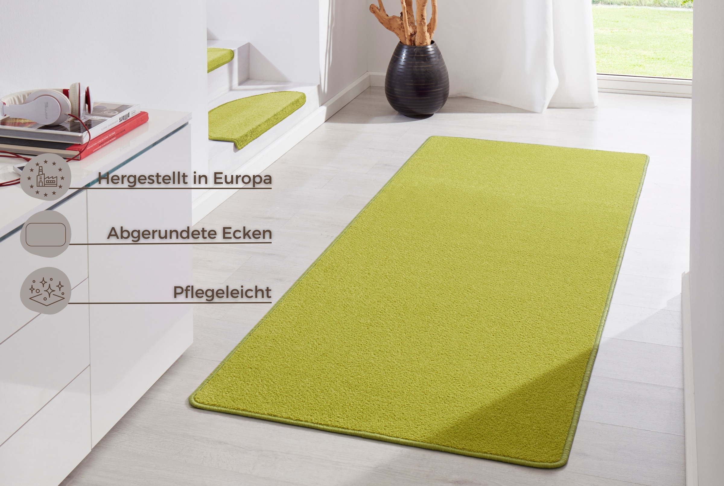 HANSE Home Teppich »Fancy«, rechteckig, 7 mm Höhe, Kurzflor, Läufer, uni, g günstig online kaufen