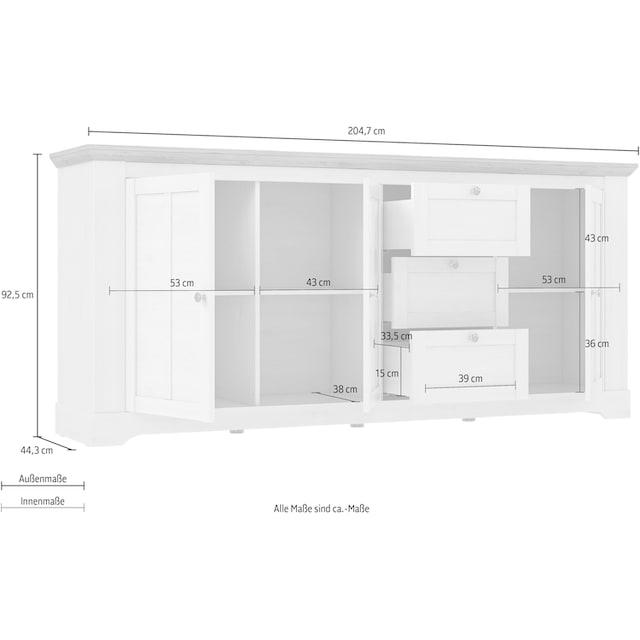 FORTE Sideboard »Iloppa«, Breite ca. 204 cm auf Raten kaufen