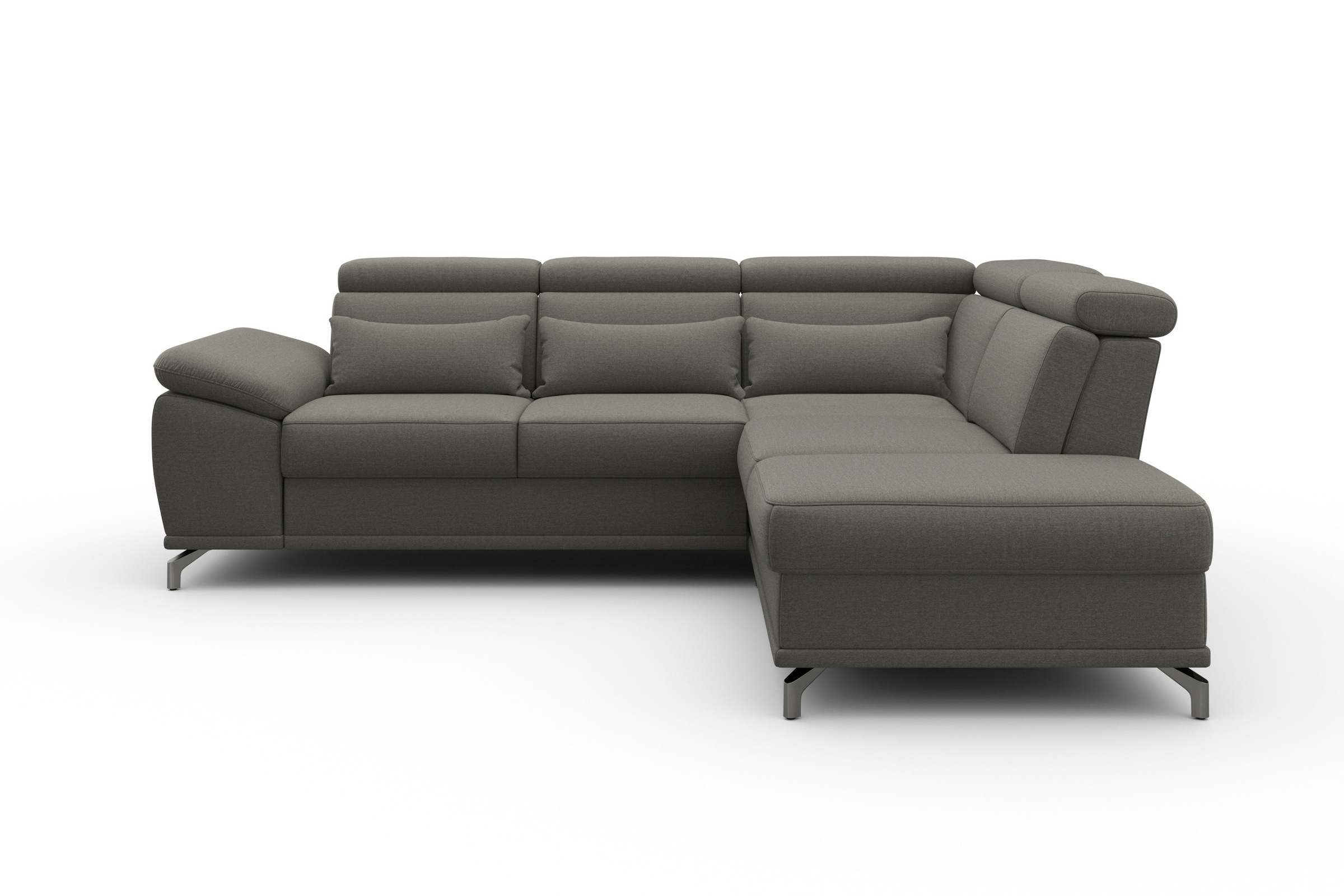 sit&more Ecksofa »Cabrio L-Form, mit Sitztiefenverstellung, Arm- und Kopfteilverstellung«, 3 Nierenkissen, Federkern, optional Bettfunktion und Stauraum
