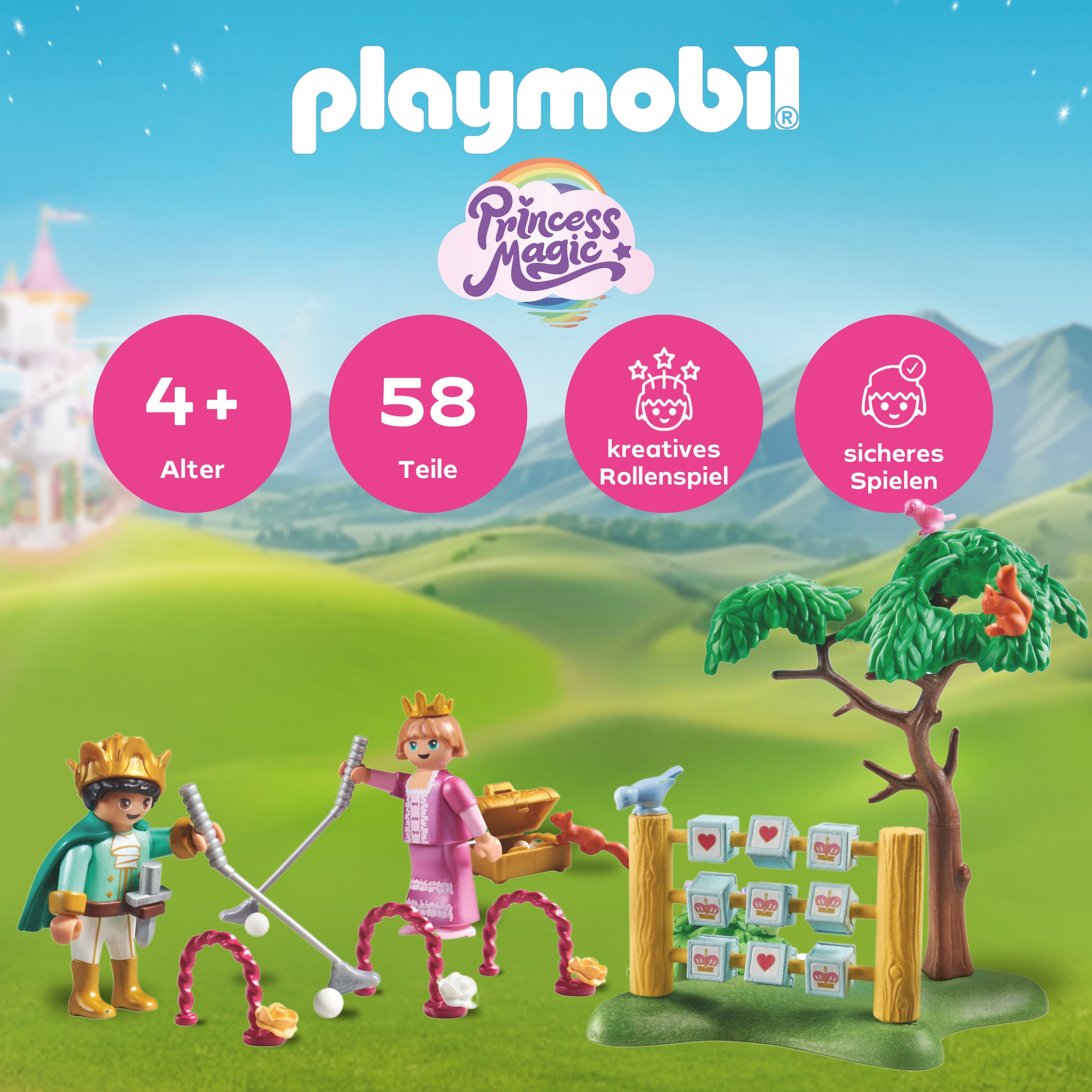 Playmobil® Konstruktions-Spielset »Königskinder im Spielgarten (71849), Playmobil Princess Magic«, (58 St.)