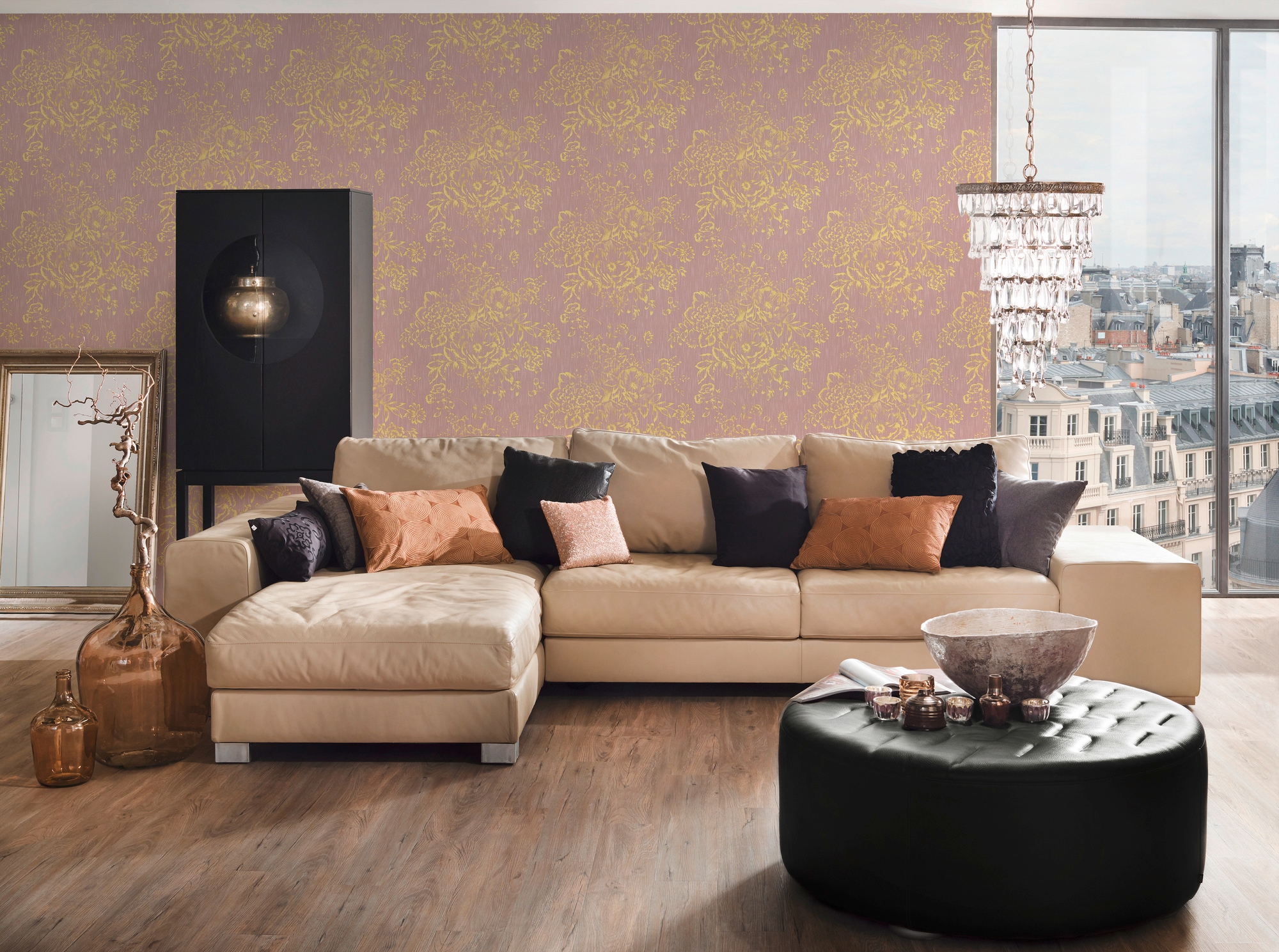 Architects Paper Textiltapete »Metallic Silk«, floral-matt-glänzend, Barocktapete Tapete Blumen