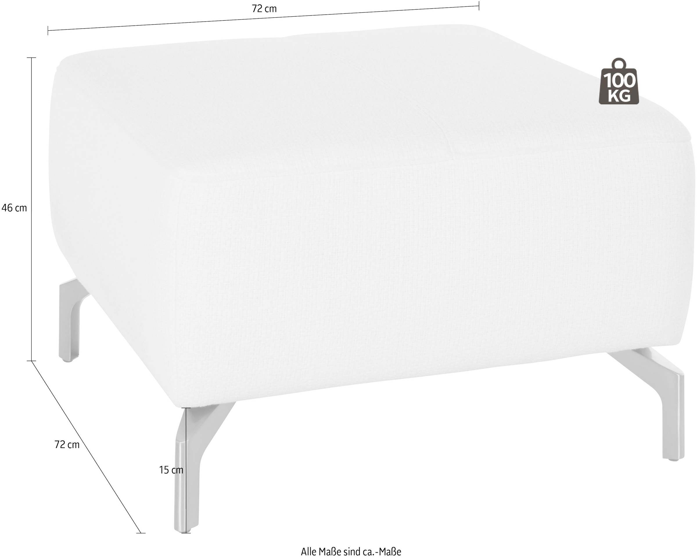sit&more Hocker »Gizeh«, Fußhöhe 15 cm, wahlweise in 2 unterschiedlichen Fußfarben