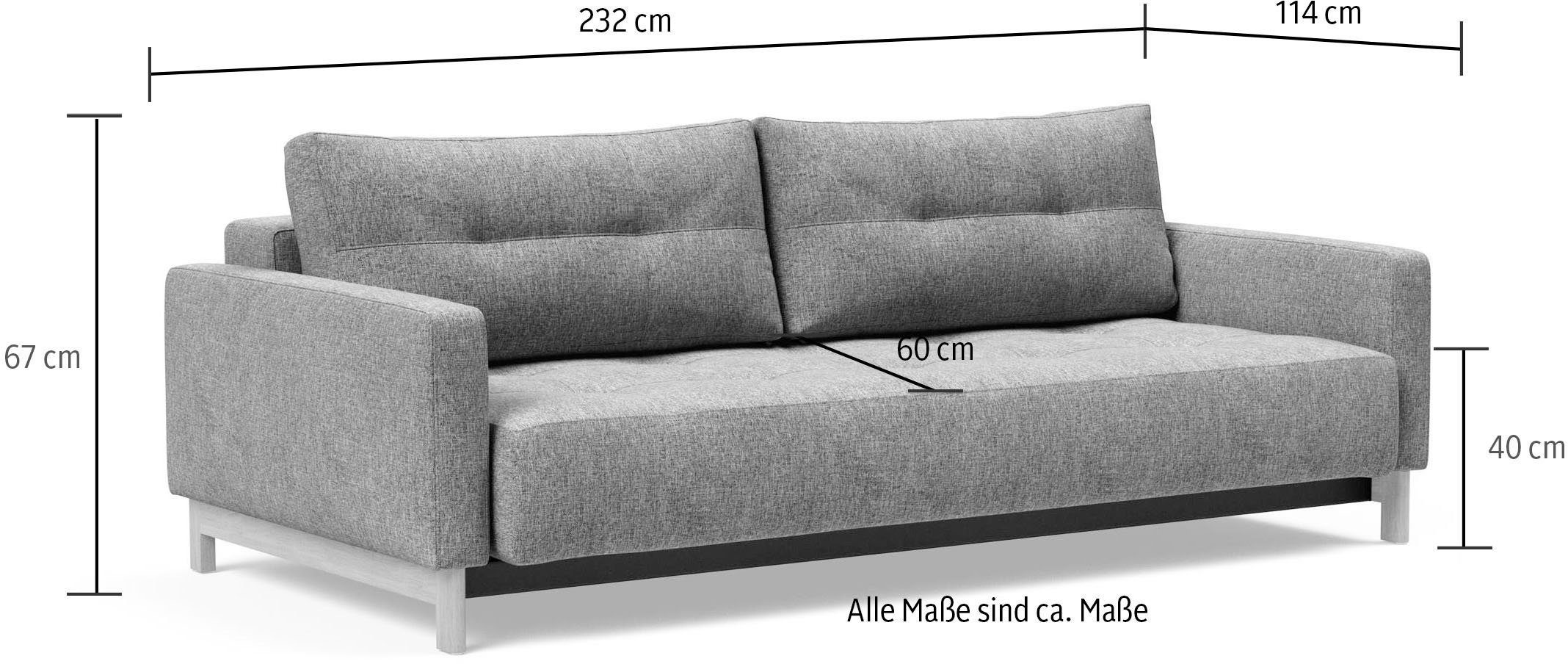 INNOVATION LIVING ™ Schlafsofa »Pyxis, 3-Sitzer Sofa mit extrabreiter Bettfunktion, Skandi-Design« Multifunktionssofa, extrabequem durch Taschenfederkern, Dauerschläfer