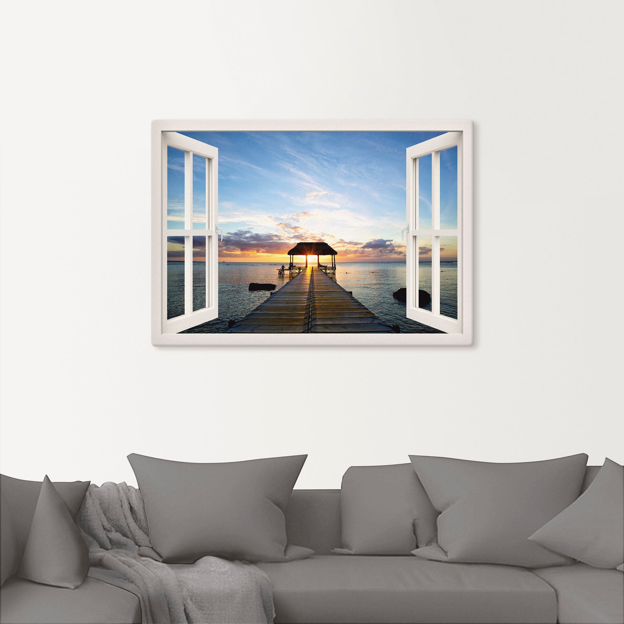 Artland Wandbild »Fensterblick Steg im Gegenlicht«, Fensterblick, (1 St.), günstig online kaufen