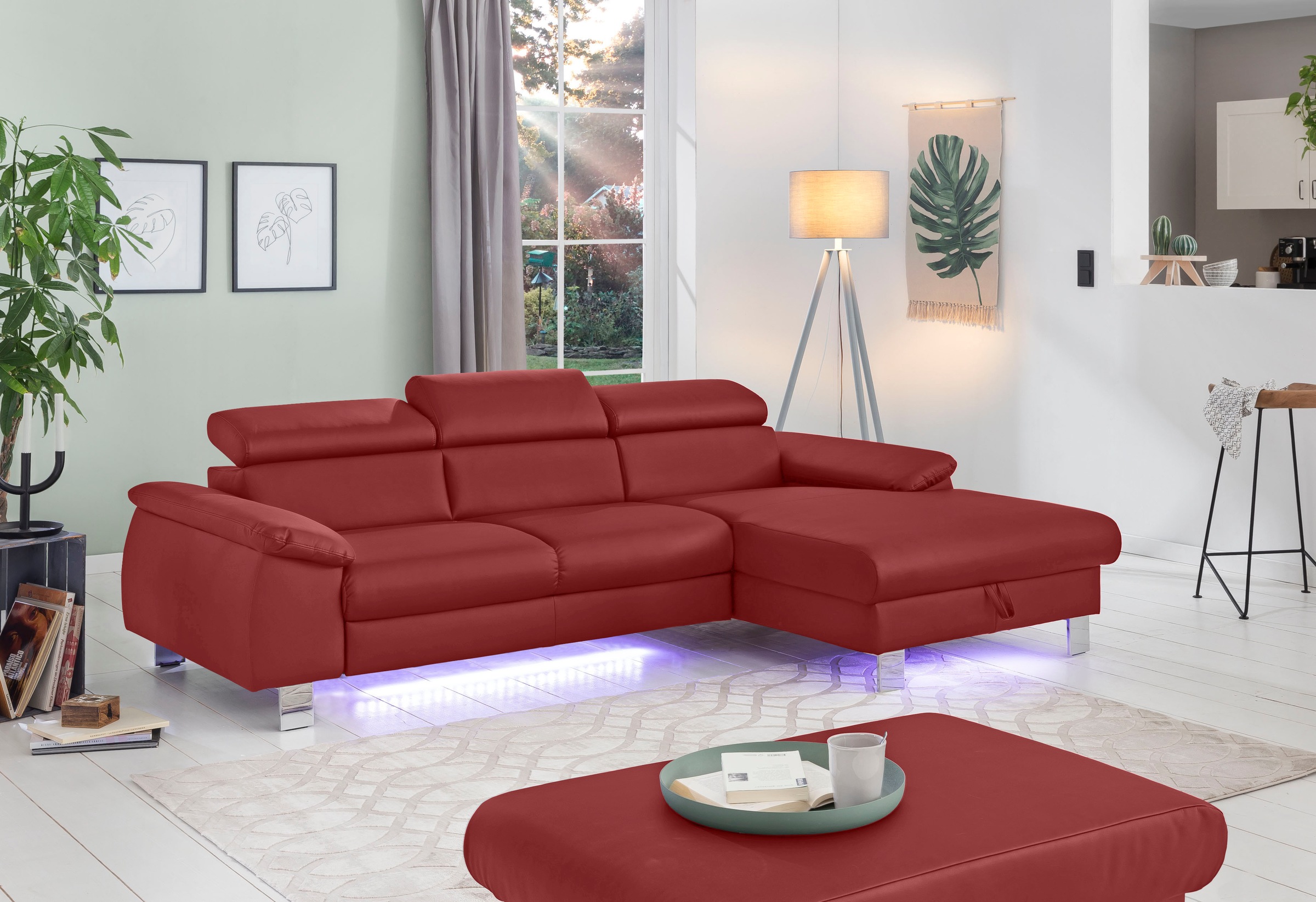 COTTA Ecksofa »Komaris L-Form, B: 244 cm« mit Kopfteilverstellung, optional günstig online kaufen