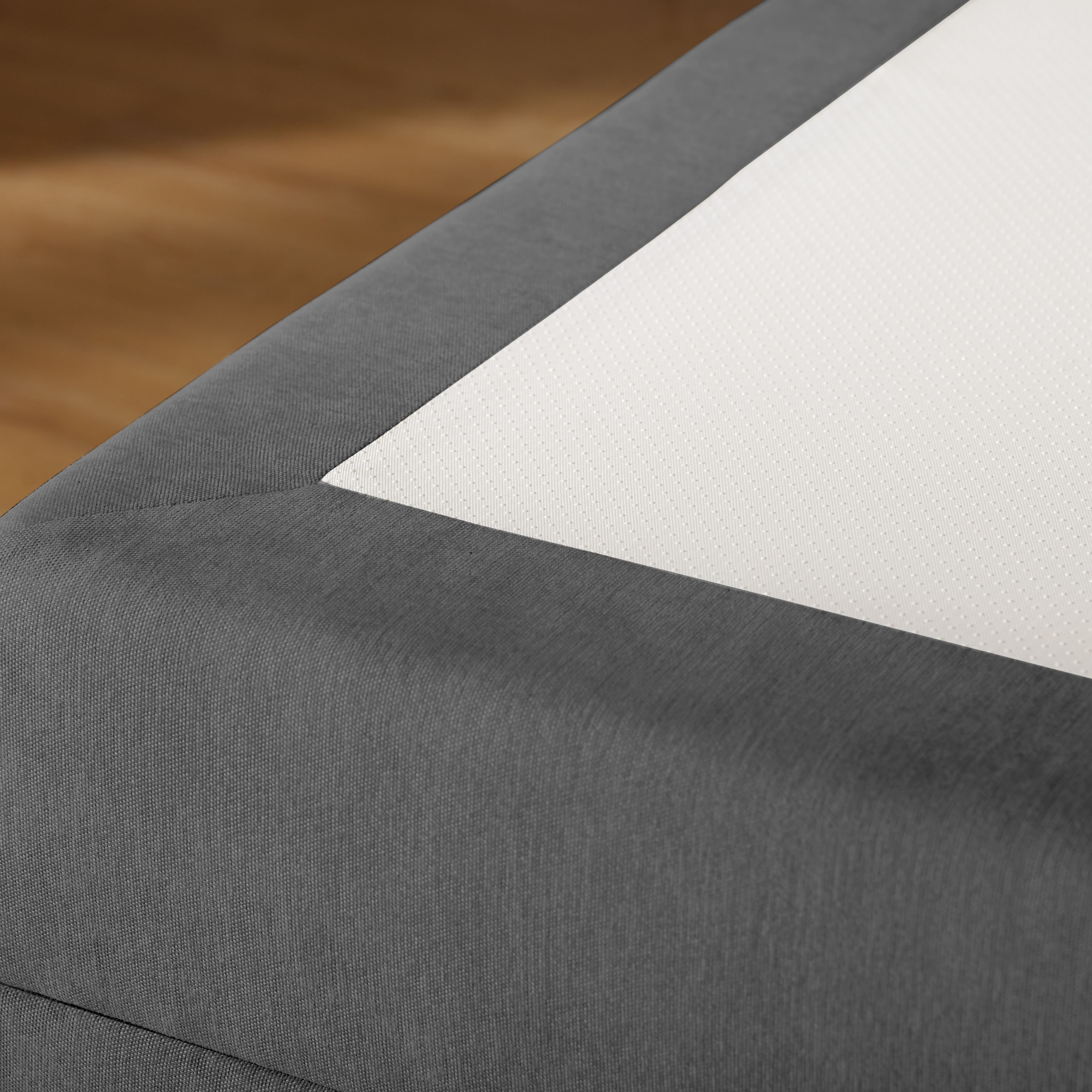 Home affaire Boxbett »AMRUM, Polsterbett mit Bettkasten, inkl. Taschenfederkernmatratze H3« mit Kaltschaumtopper, Chenille-Bezug, 120x200 & 180x200 cm