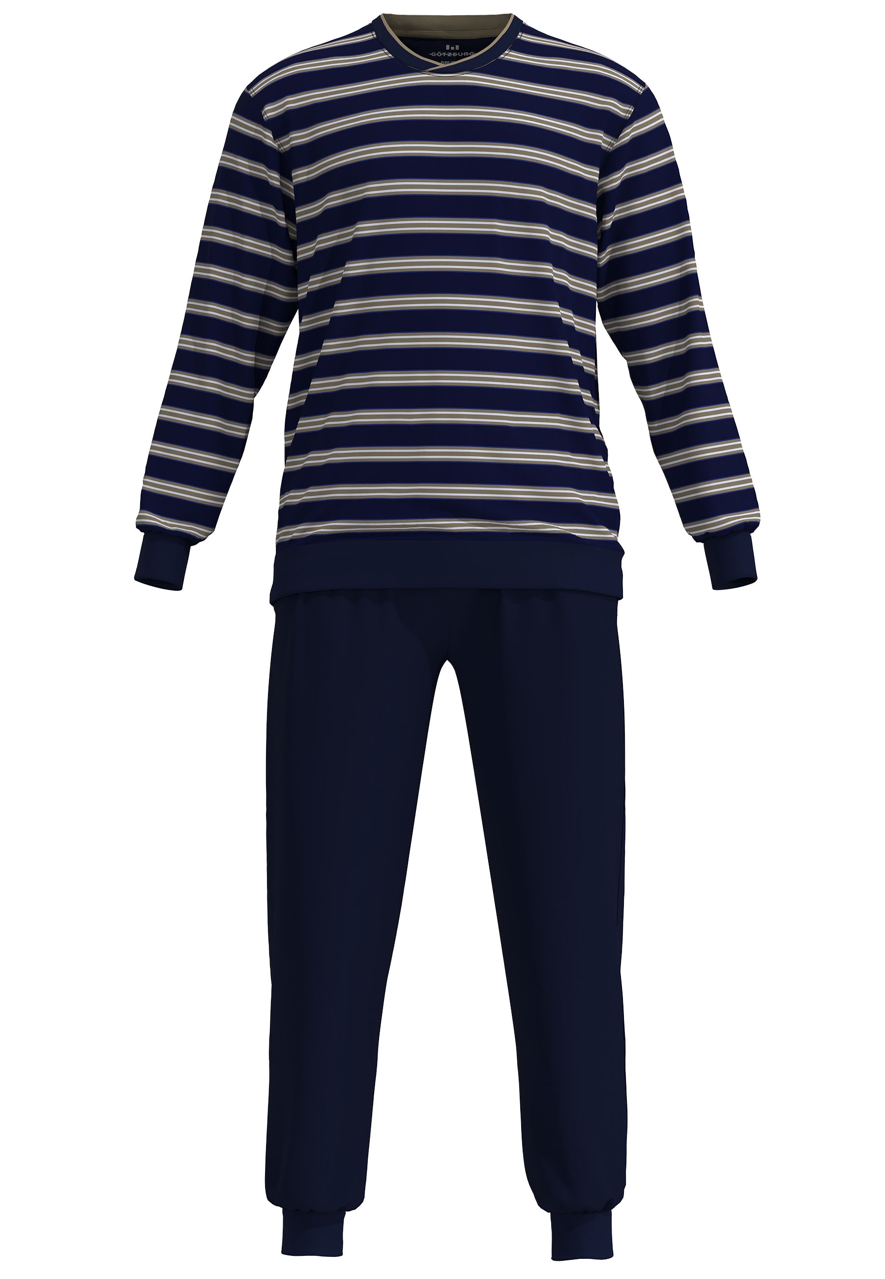 GÖTZBURG Schlafanzug »Kos« 2 Stk. tlg., mit langen Ärmeln und Rundhalsausschnitt, Oberteil gestreift