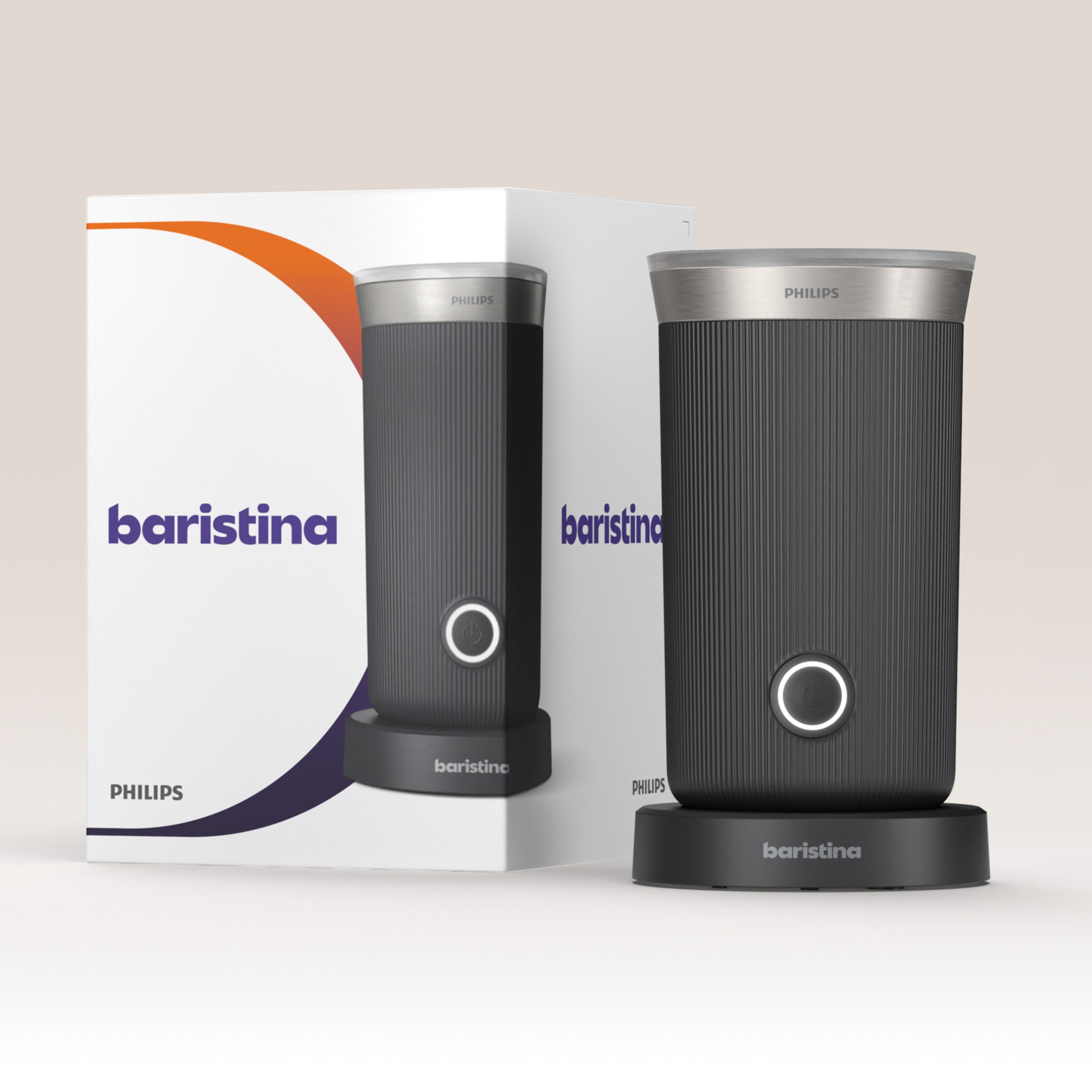 PHILIPS baristina Milchaufschäumer »BAR311, Antihaftbeschichtung, leichte Reinigung« warmer und kalter Milchschaum, 120 ml Fassungsvermögen