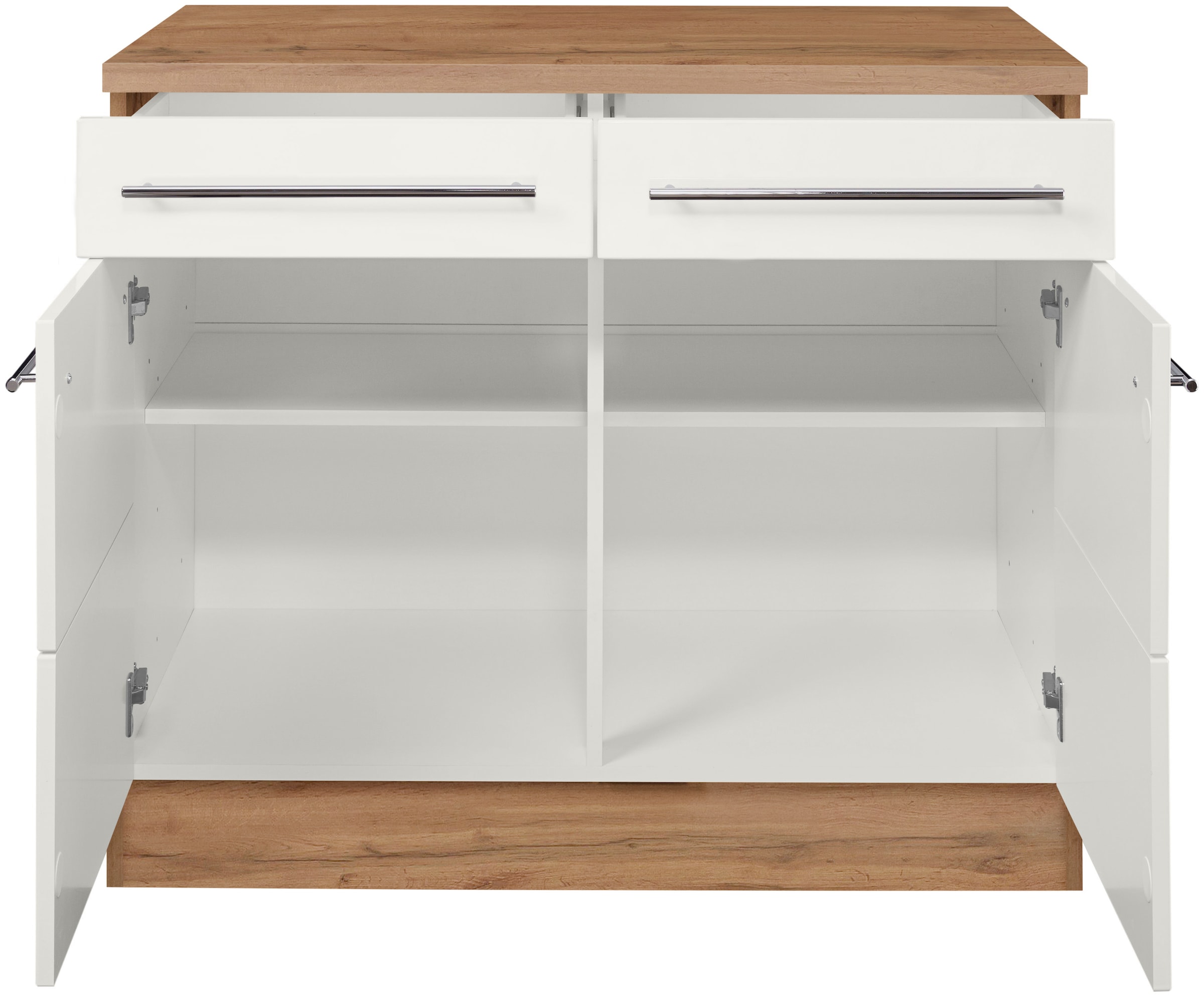 KOCHSTATION Unterschrank »KS-Wien« Breite 100 cm, 2 Türen, 2 Schubkästen, für viel Stauraum