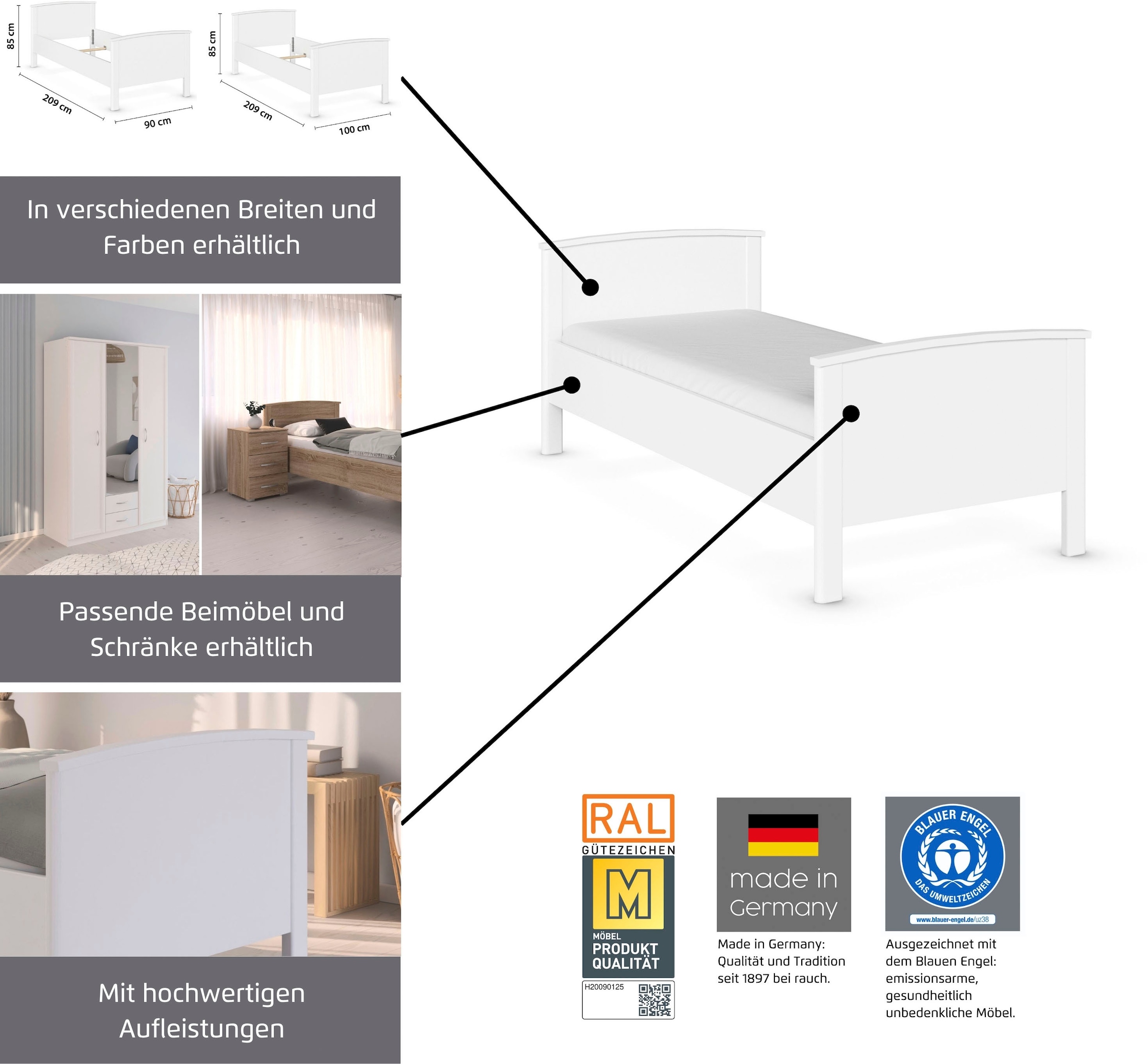 rauch Funktionsbett »Torrent« mit Komforthöhe