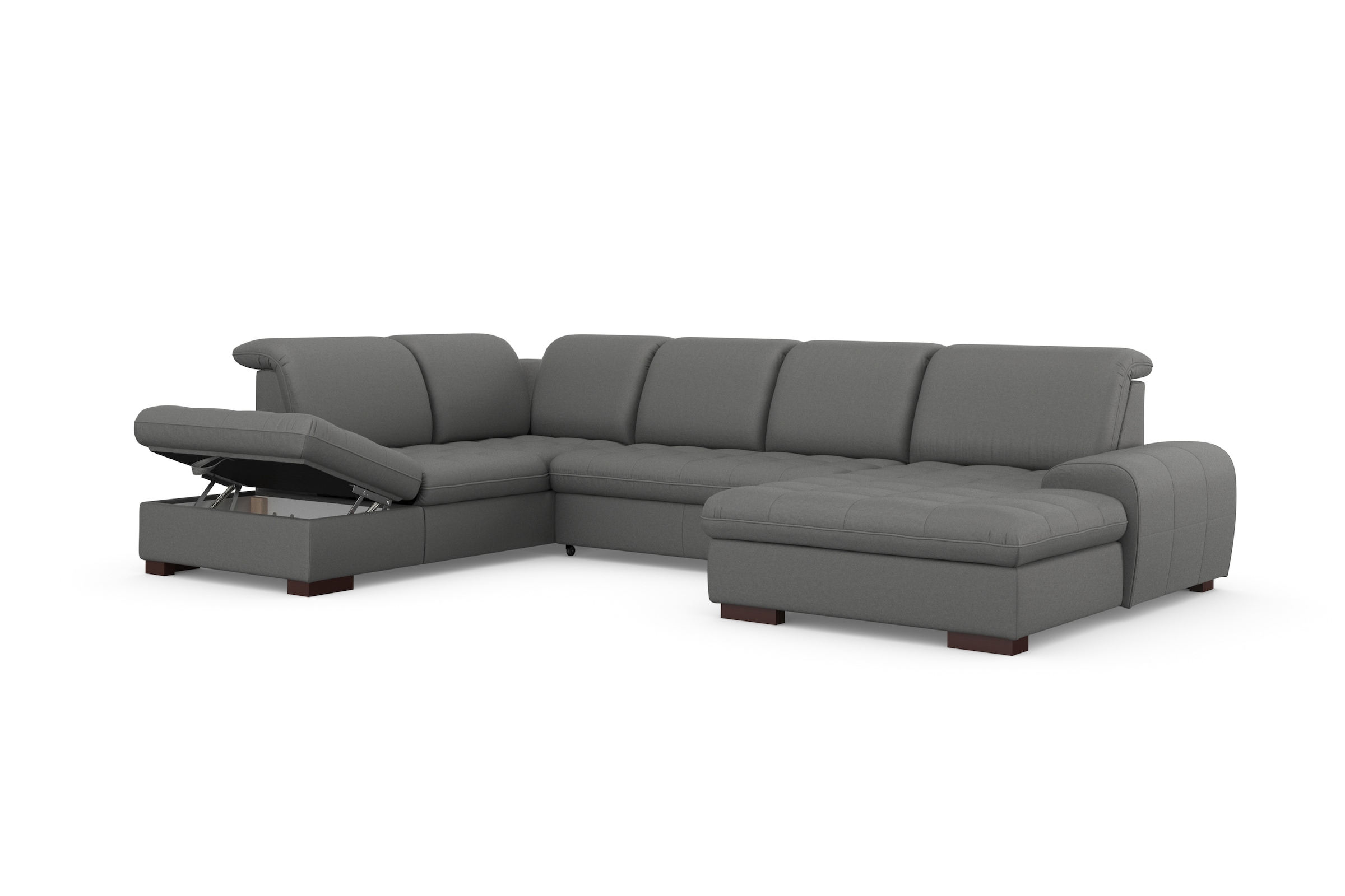 sit&more Wohnlandschaft »Luxor U-Form«, wahlweise mit Bettfunktion, Bettkasten und Kopfteilverstellung