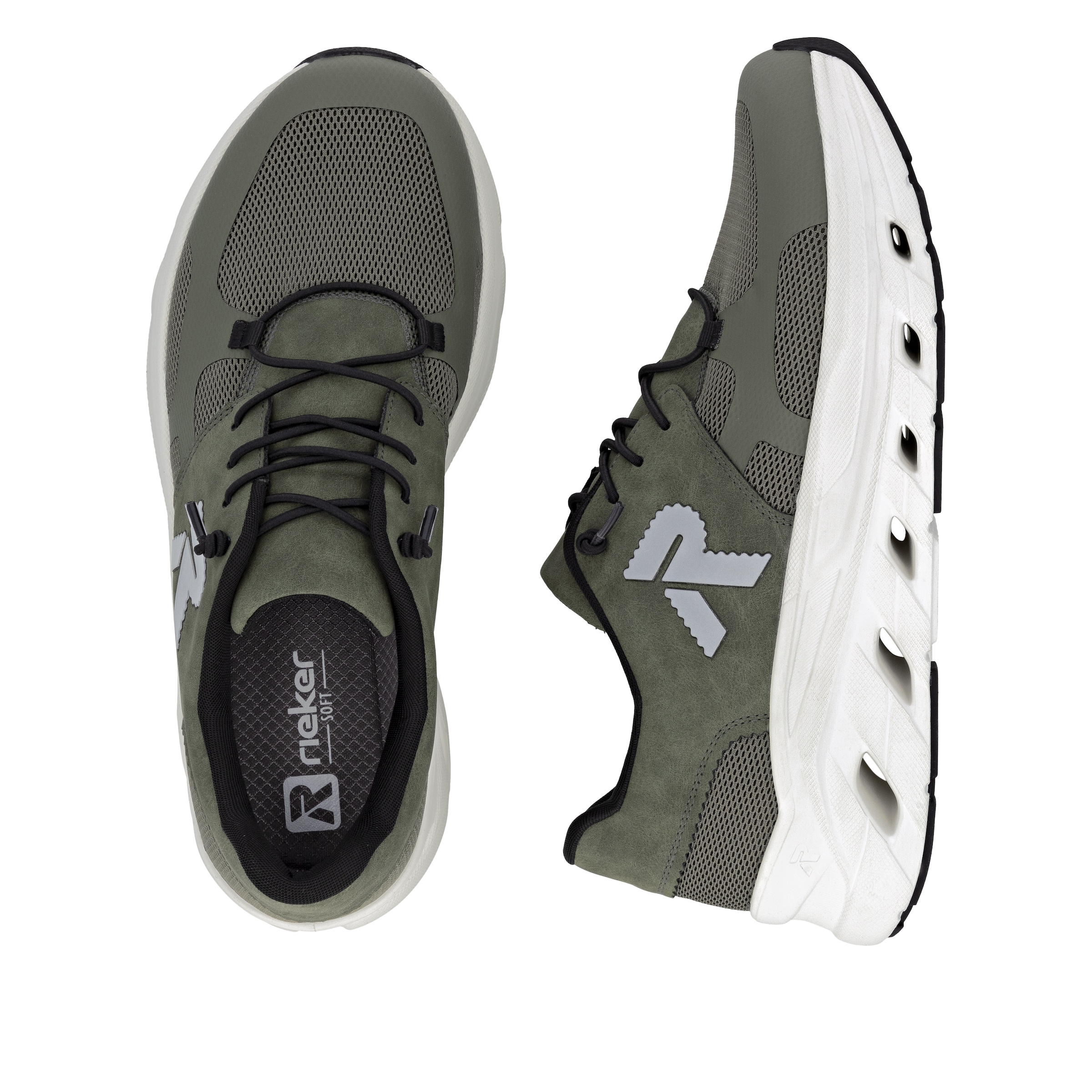 RIEKER Sport Slip-On Sneaker, Freizeitsneaker, Halbschuh, Schlupfschuh mit gepolstertem Schaftrand