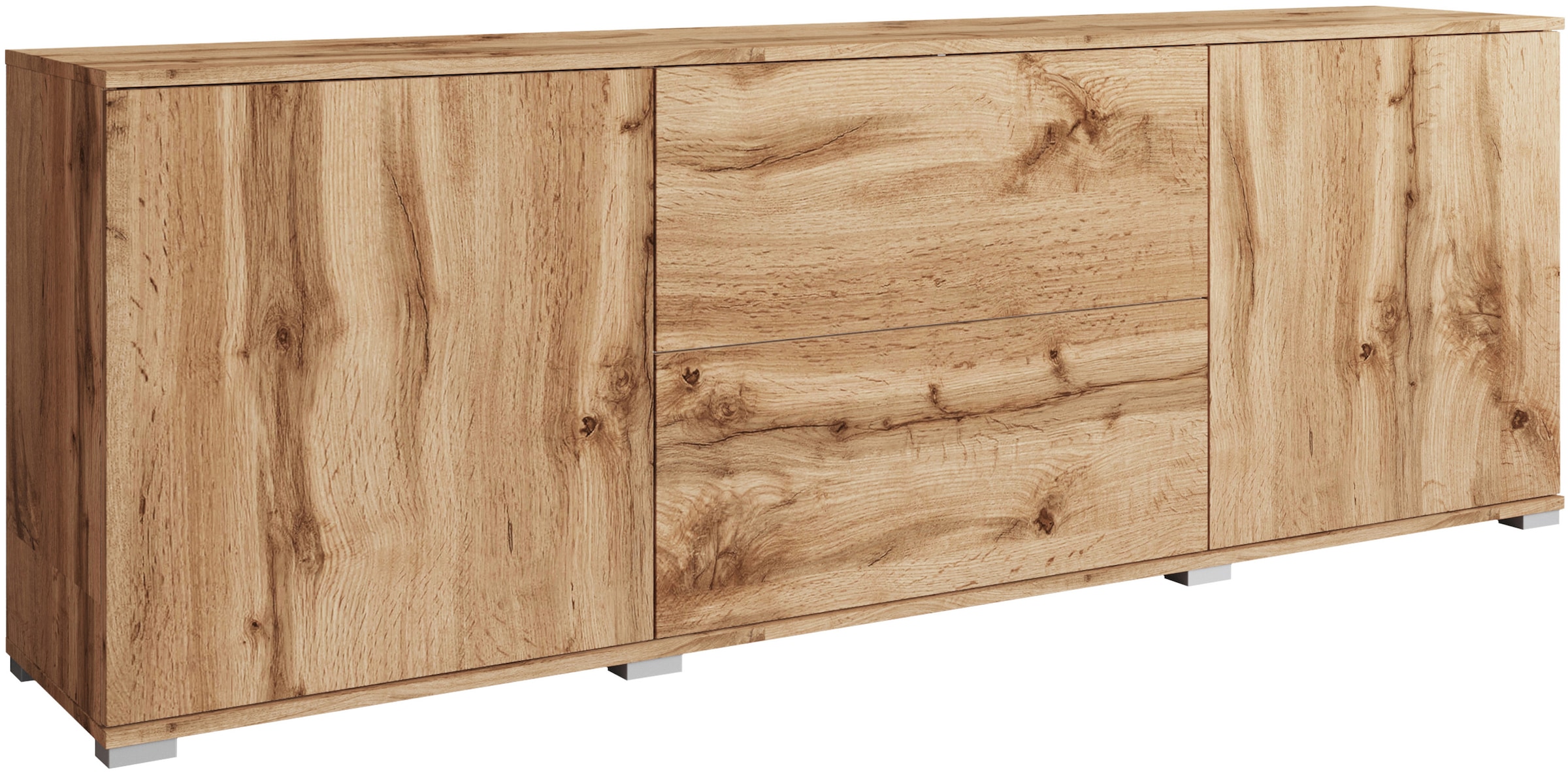 INOSIGN Lowboard »Kenia«, (1 St.), 2 Türen, 2 Schubladen, Breite 180 cm, höhenverstellbare Einlegeböden