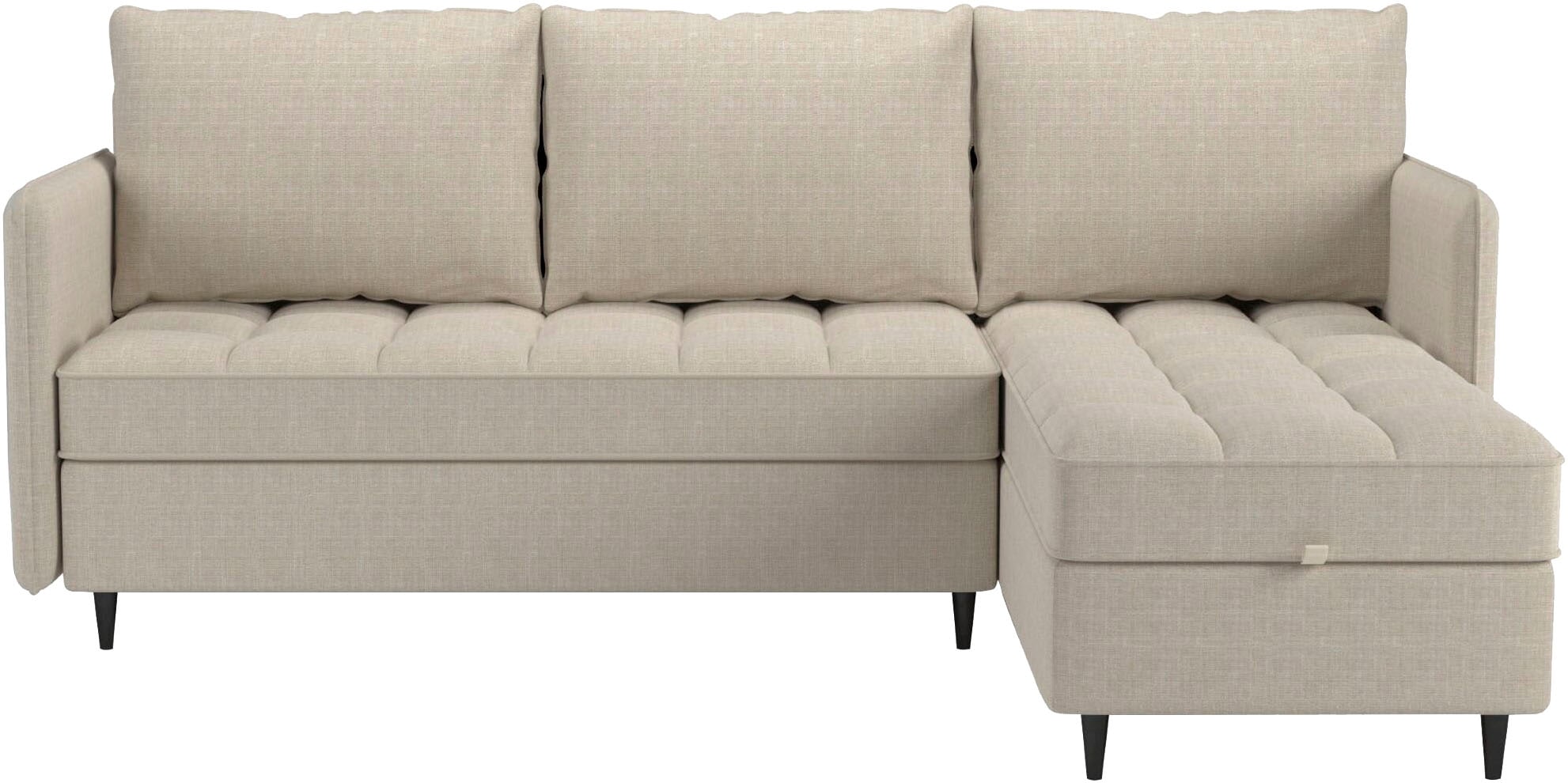 Dorel Home Ecksofa »LINDHUS, L-Form, 4 verschiedene Stellvarianten, Lounge-Sofa,«, Wohnlandschaft, mit Recamiere, großer Bettkasten, Cord, Chenille