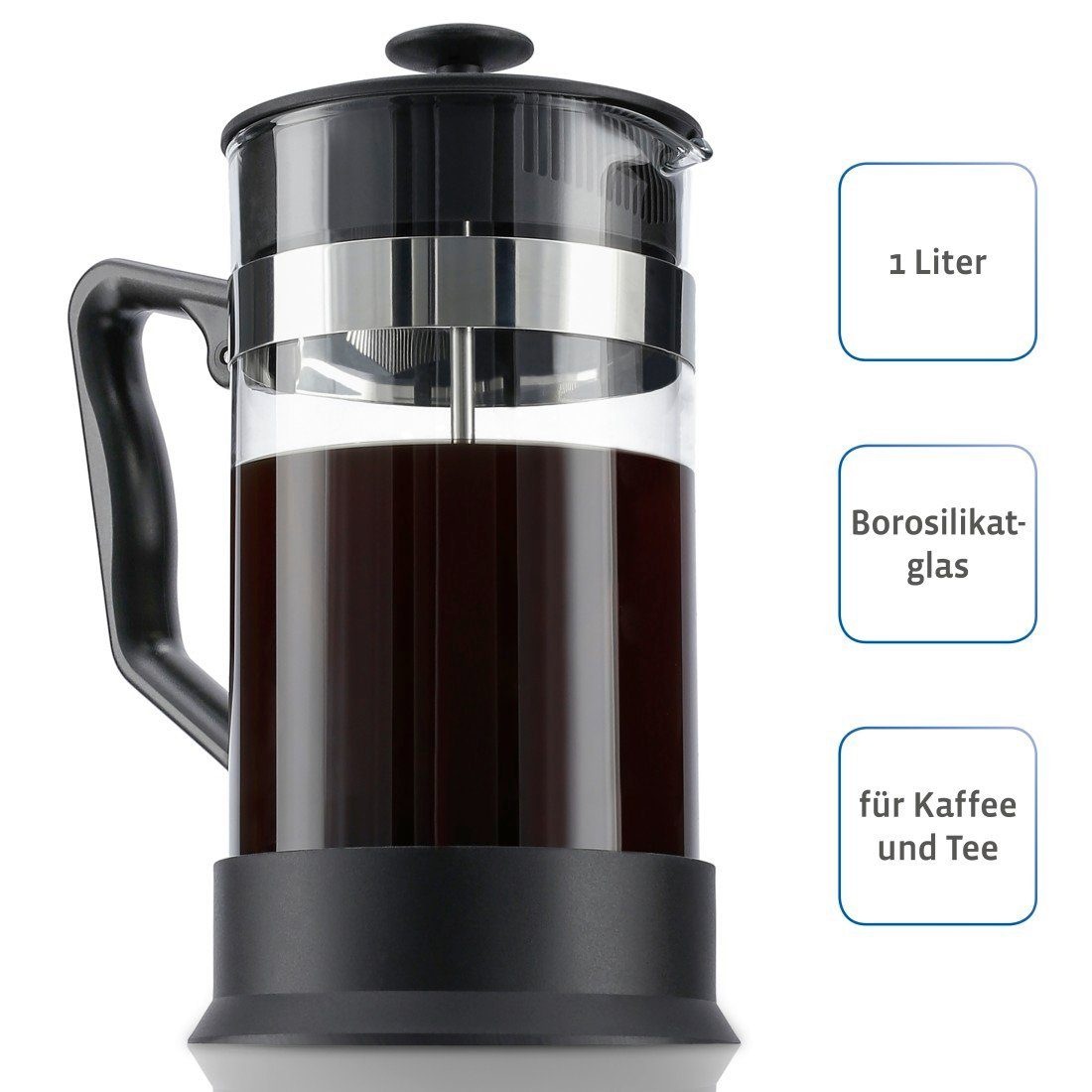 Xavax Tee/KaffeeBereiter, French Press Kaffeekanne mit