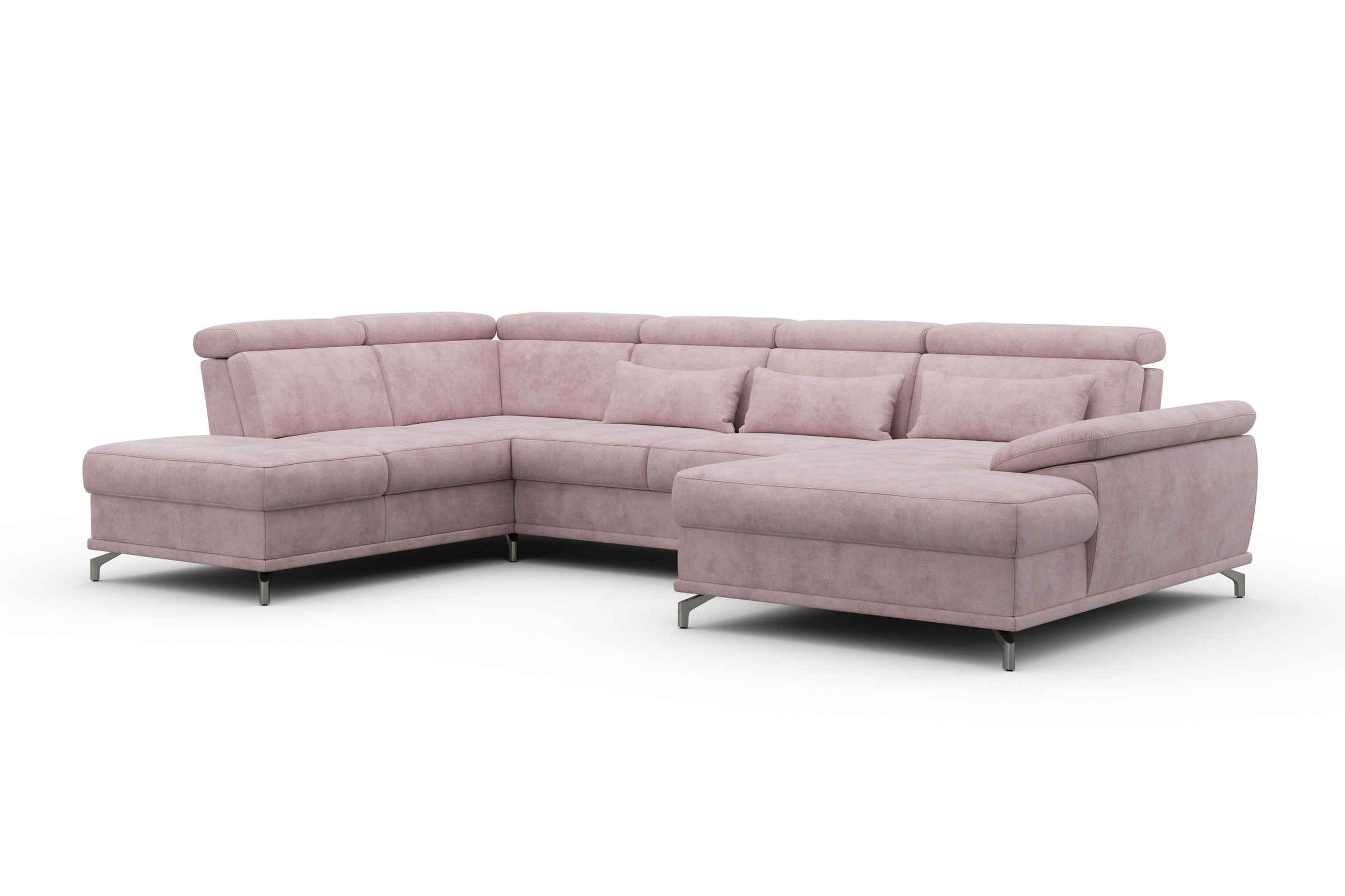 sit&more Wohnlandschaft »Cabrio U-Form, mit Sitztiefenverstellung, Arm- und Kopfteilverstellung«, 3 Nierenkissen, Federkern, optional Bettfunktion und Stauraum