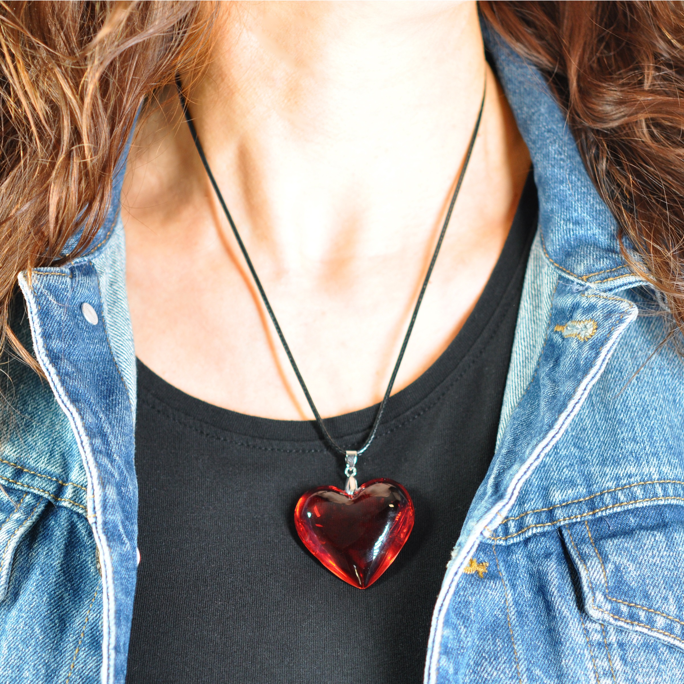 Firetti Herzkette »Schmuck Geschenk Transparent red heart«