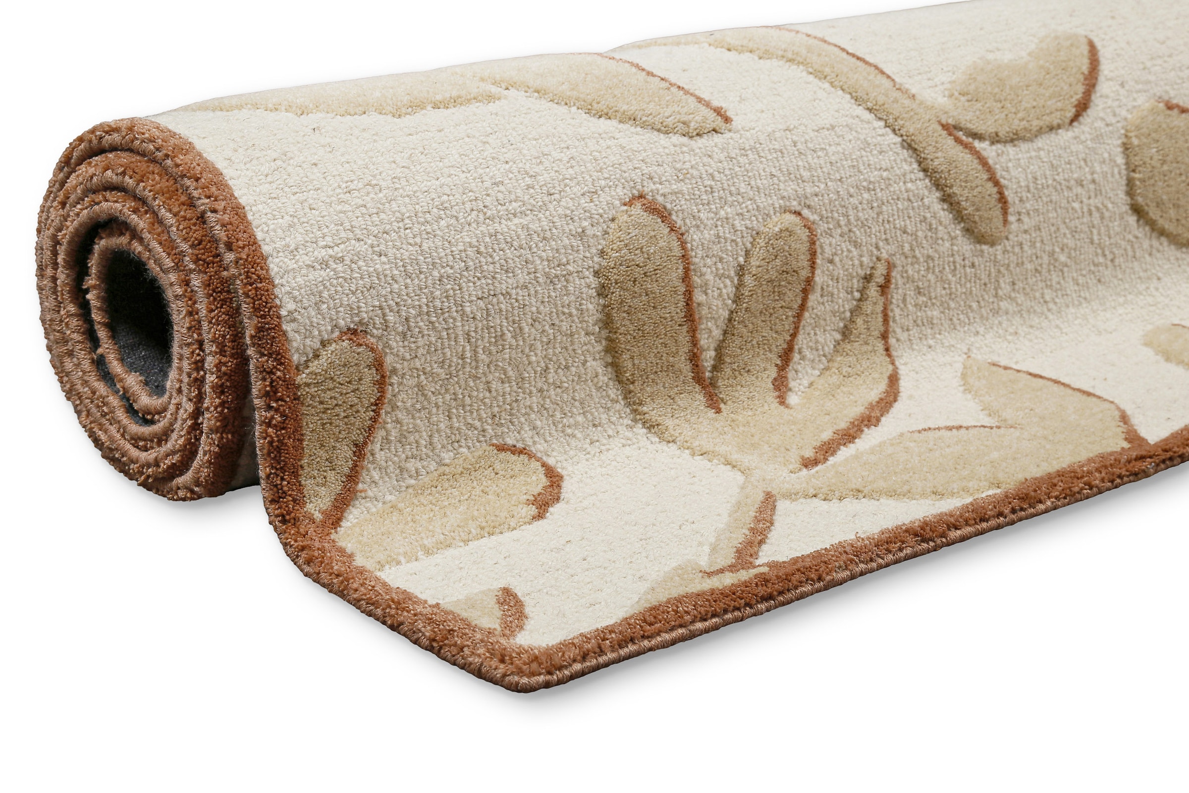 Wecon home Teppich »Summers Peak« rechteckig 16 mm Höhe Kurzflorteppich, Naturfaser, floral, Hoch-Tief-Effekt, handgetuftet