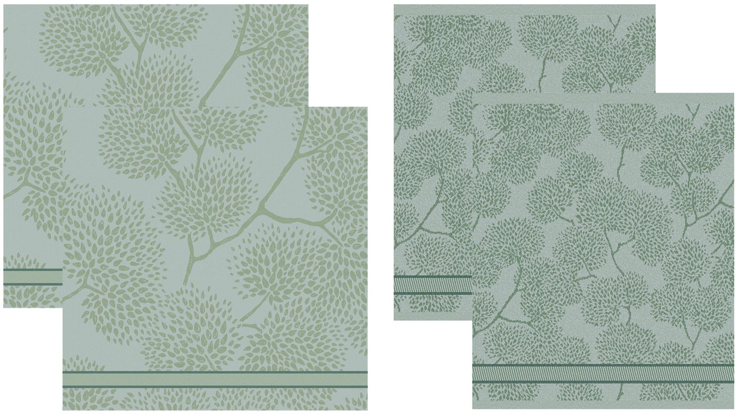 DDDDD Geschirrtuch »DDDDDD Kombi-Set TREES, aus 2 Geschirrtüchern & 2 Küchentüchern« schnell trocknend, 100% Baumwolle, mit Bäumen