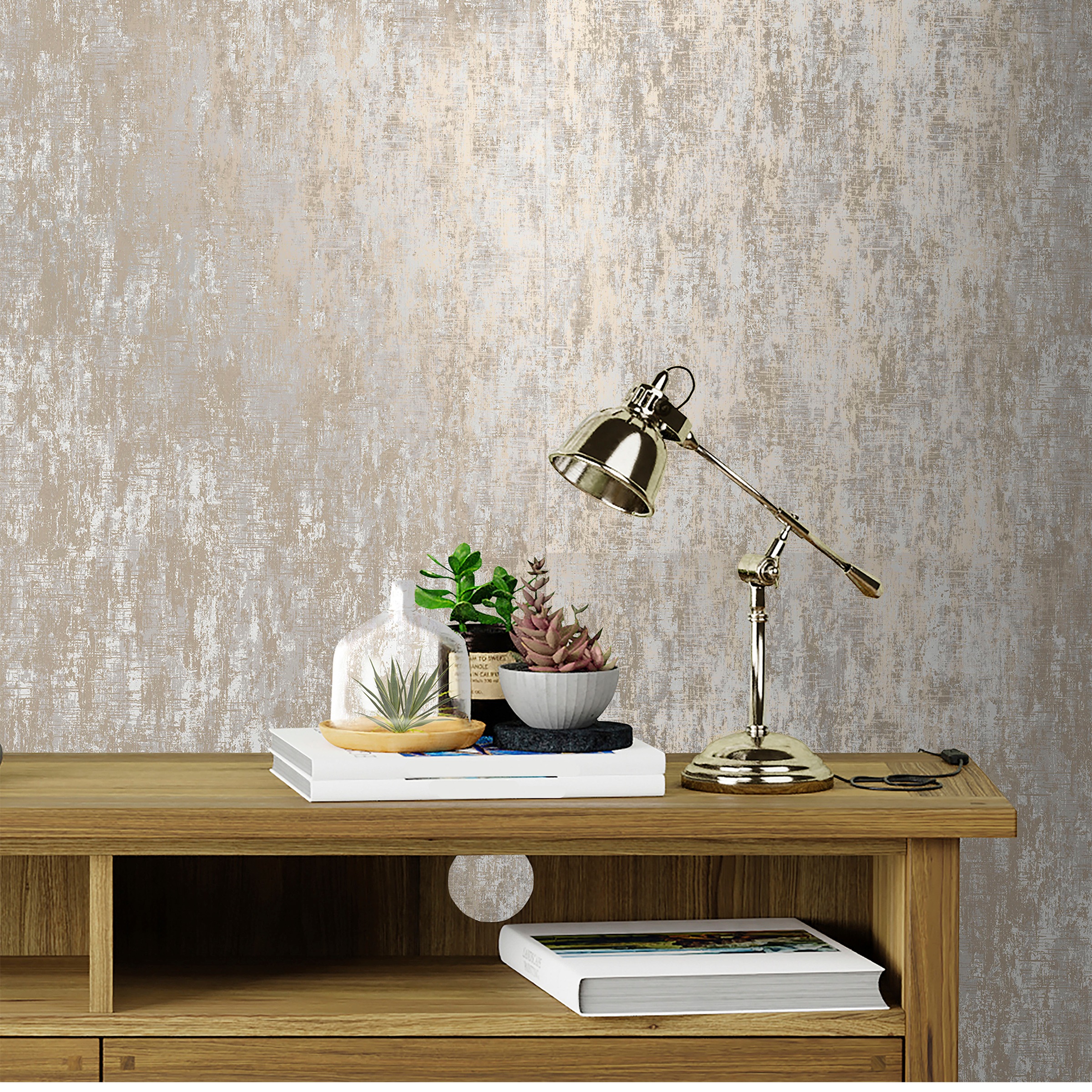 LAURA ASHLEY Vliestapete »Laura Ashley Whinfell Champagne Vliestapete«, Steinoptik, Laura Ashley Whinfell Champagne Vliestapete