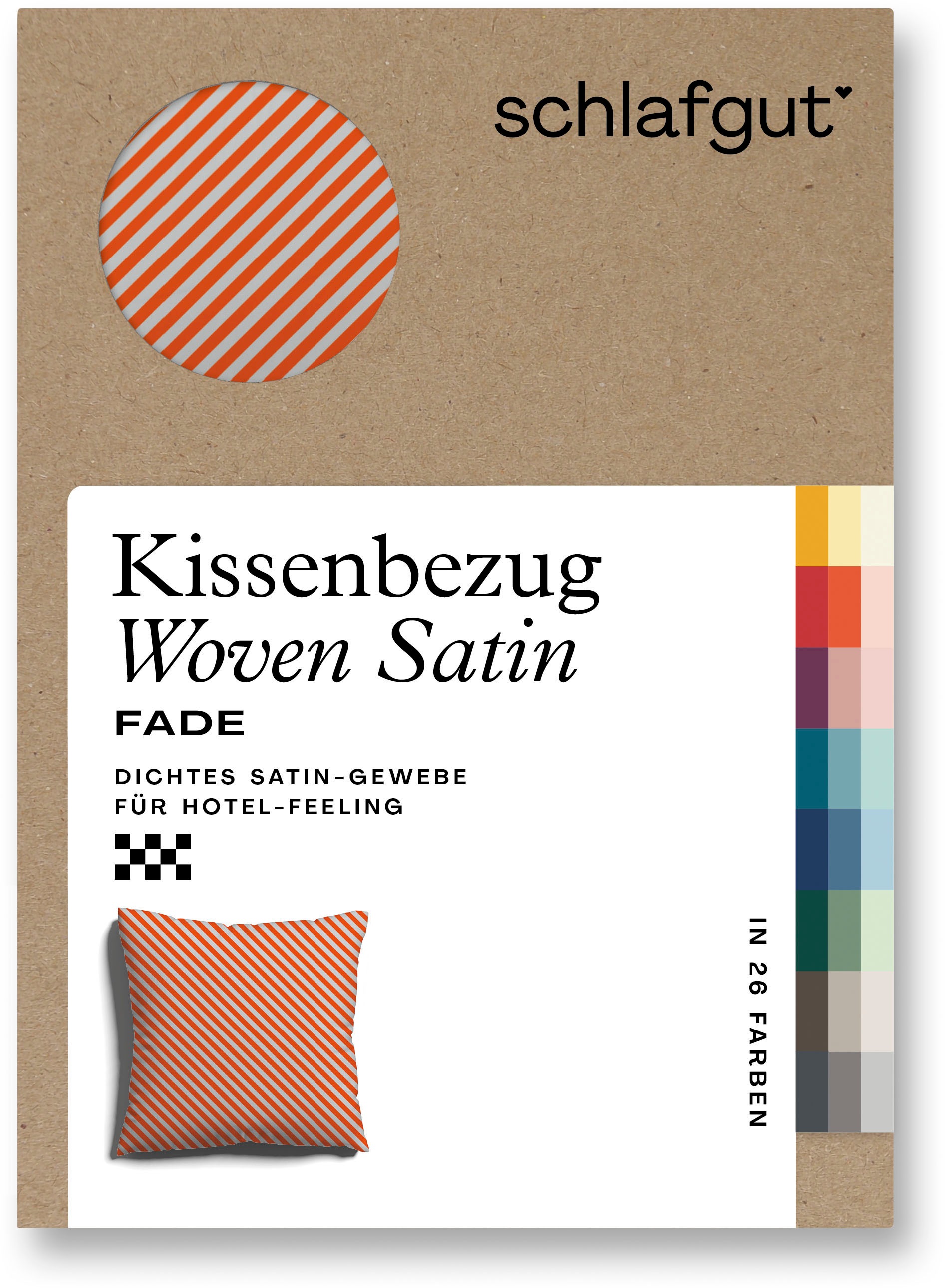 Schlafgut Kissenbezug »Premium Kissenbezug Woven Fade Satin (1 St)« Ton-in-Ton Reißverschluss, Fadendichte von 300tc, Streifen, OEKO Tex