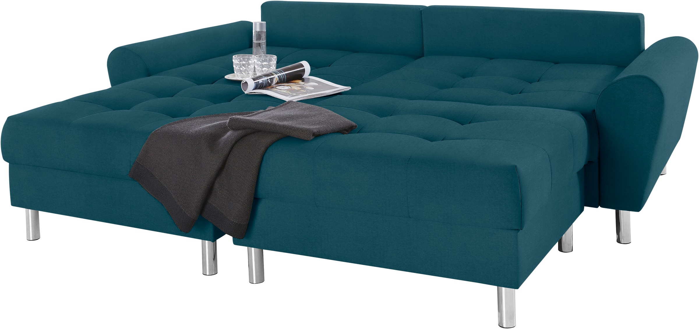 COLLECTION AB Ecksofa »Rada L-Form«, inklusive Hocker, Bettfunktion und Federkern