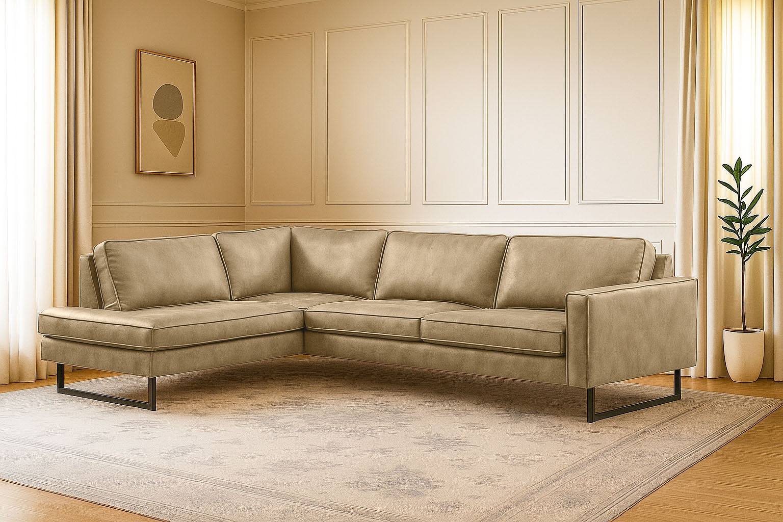 Home affaire Ecksofa »Pinto, 290 cm, Cord, Chenille, Lederoptik, Ottomane l günstig online kaufen