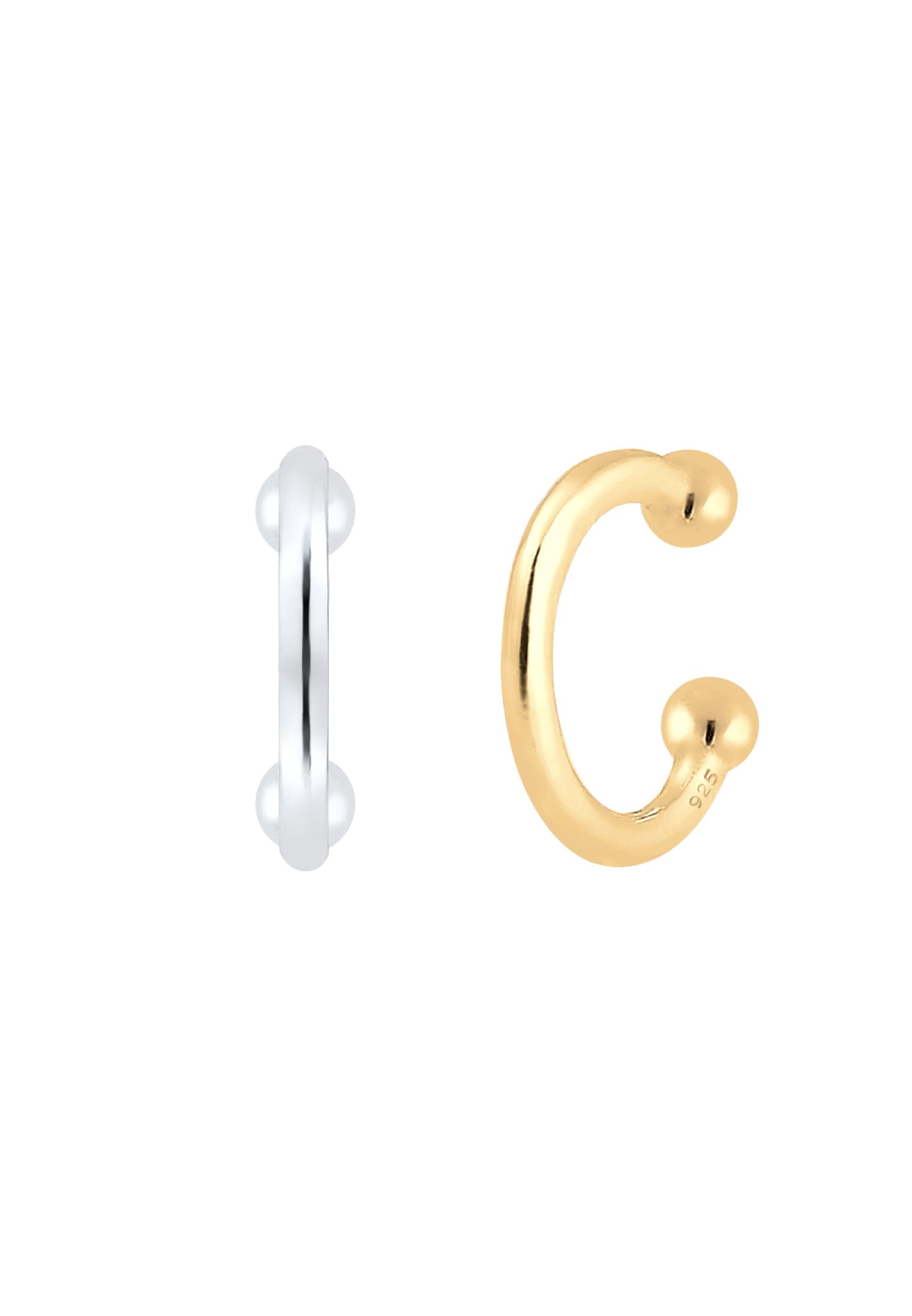 Elli Paar Ohrhaken »Earcuff Set Bicolor 925 Sterling Silber vergoldet«