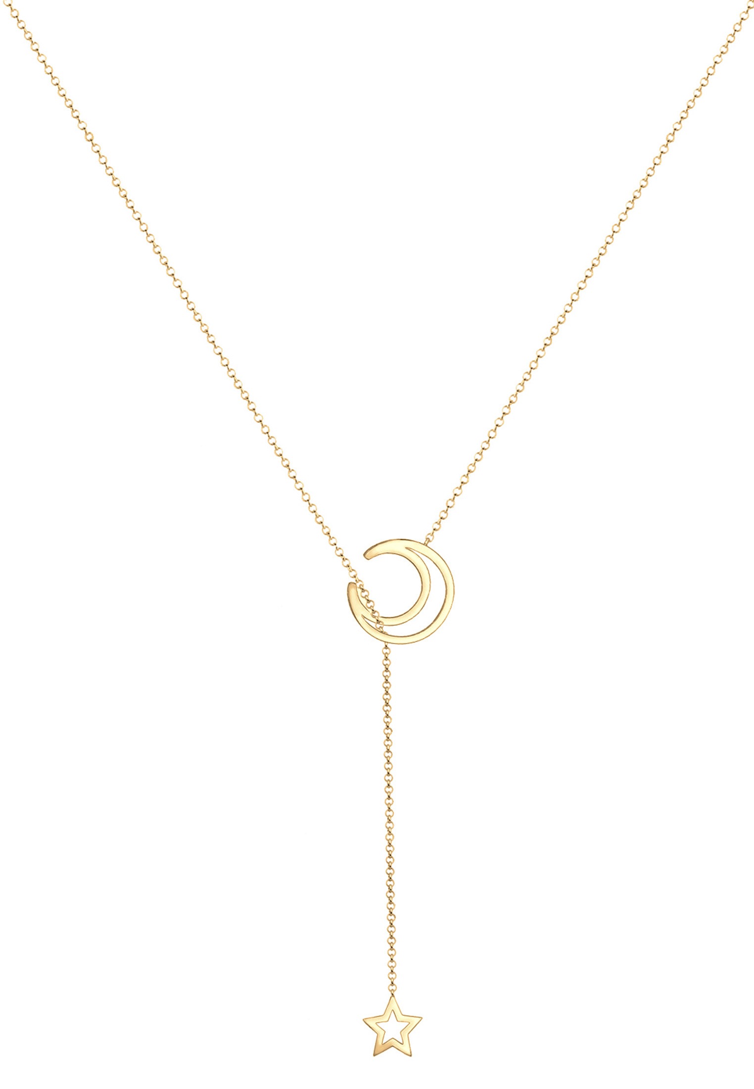 Elli Collierkettchen »Y-Kette Halbmond Stern Astro 925 Sterling Silber«