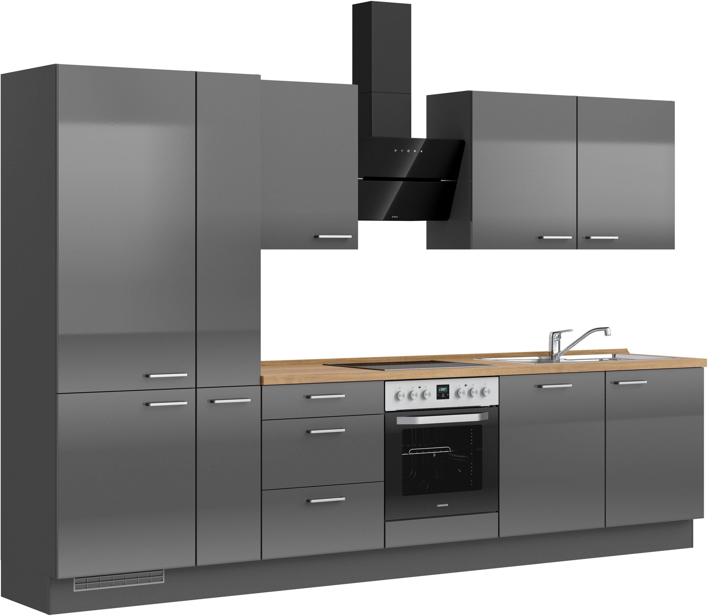 nobilia® Küchenzeile »"Flash II"«, vormontiert, Ausrichtung wählbar, Breite 330 cm, wahlw. mit E-Geräten