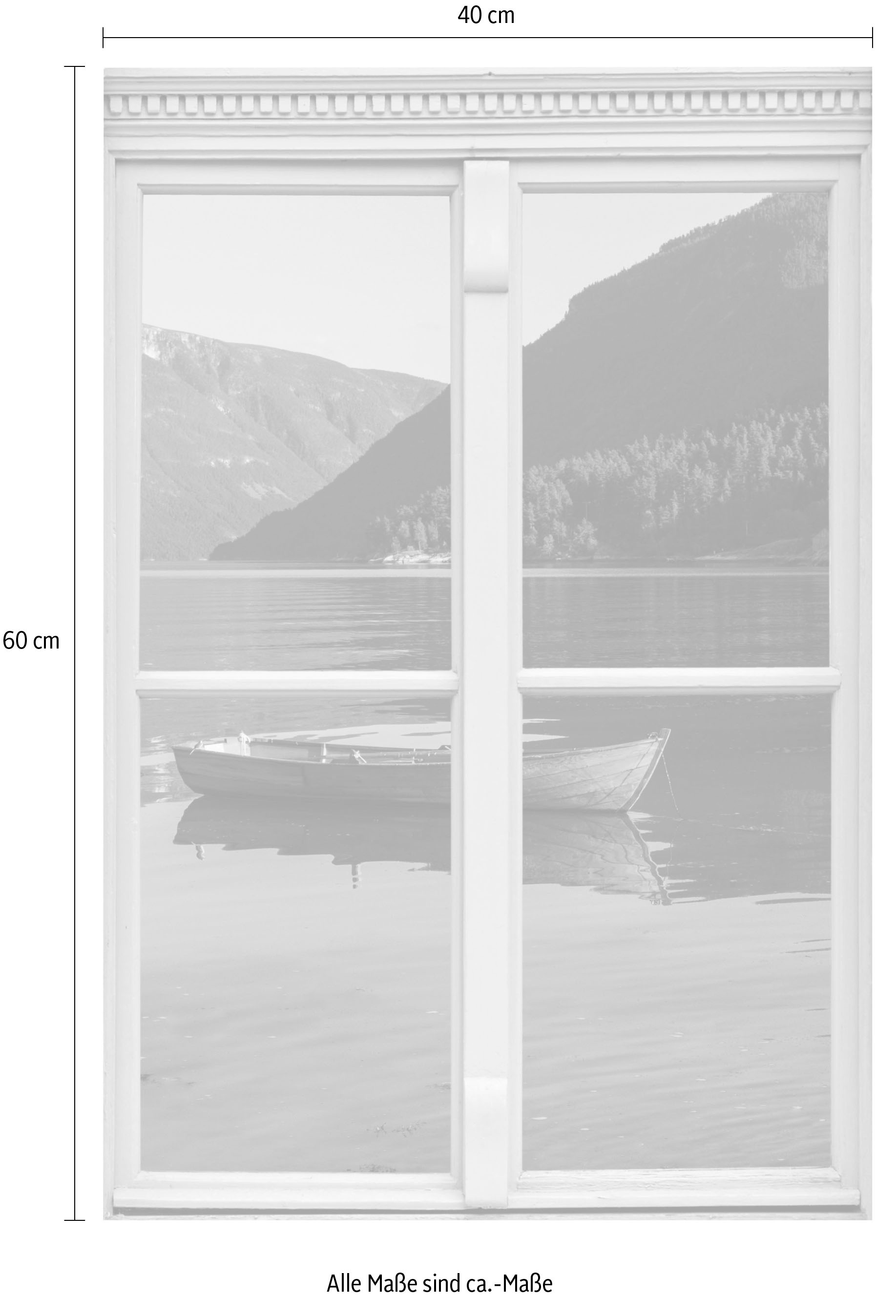 queence Wandsticker »Boot auf See«, Wandsticker, Wandbild, selbstklebend, 3D, Fenster