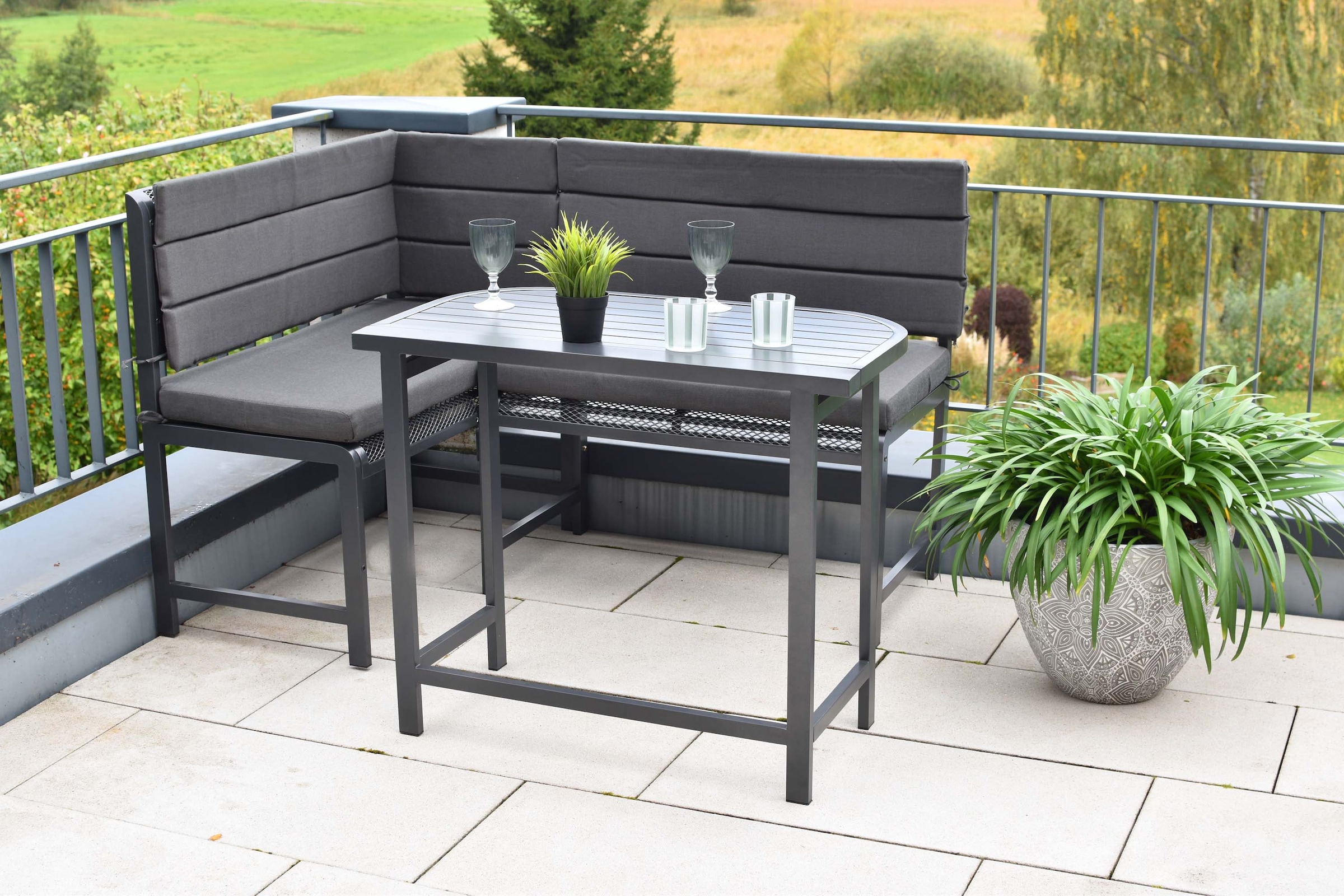 MERXX Eckbankgruppe »Elos« Set, 3 tlg. inkl. 1 Eckbank, 1 Auflagen Set, 1 Klappentisch