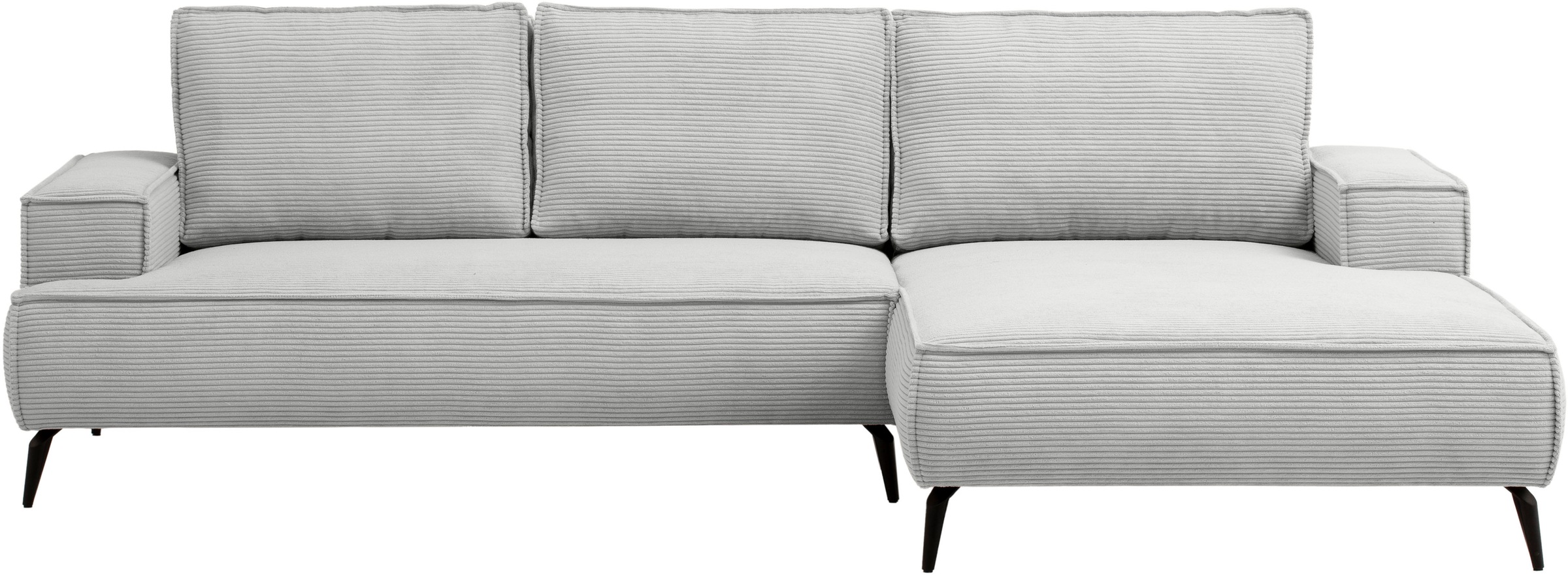 andas Ecksofa »TVINNU, L-Form in Cord, Sofa«, wahlweise Recamiere rechts/links, schwarze Füße, bequemer Sitzkomfort
