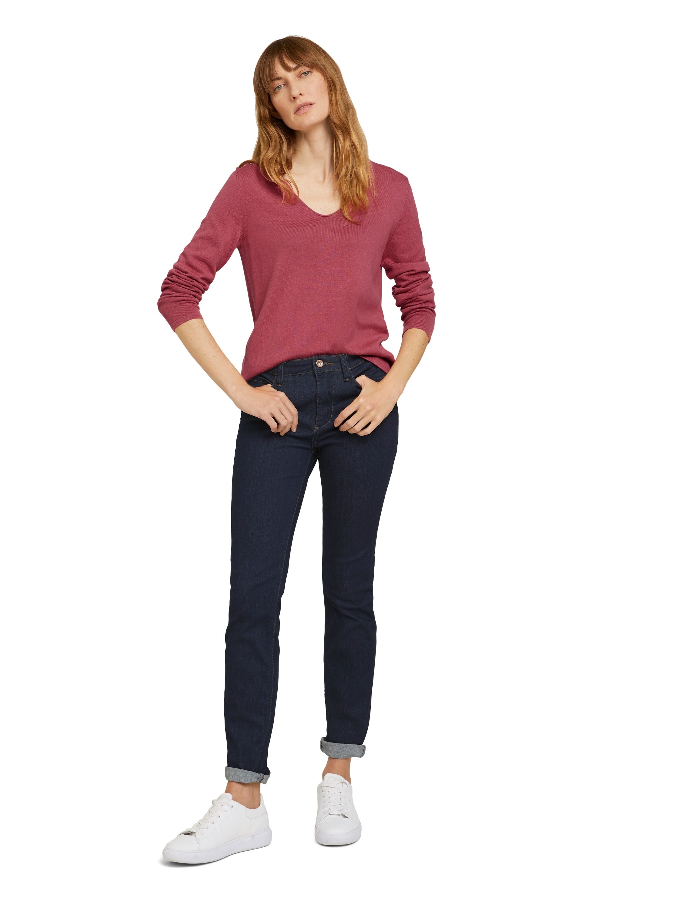 TOM TAILOR V-Ausschnitt-Pullover mit V-Ausschnitt