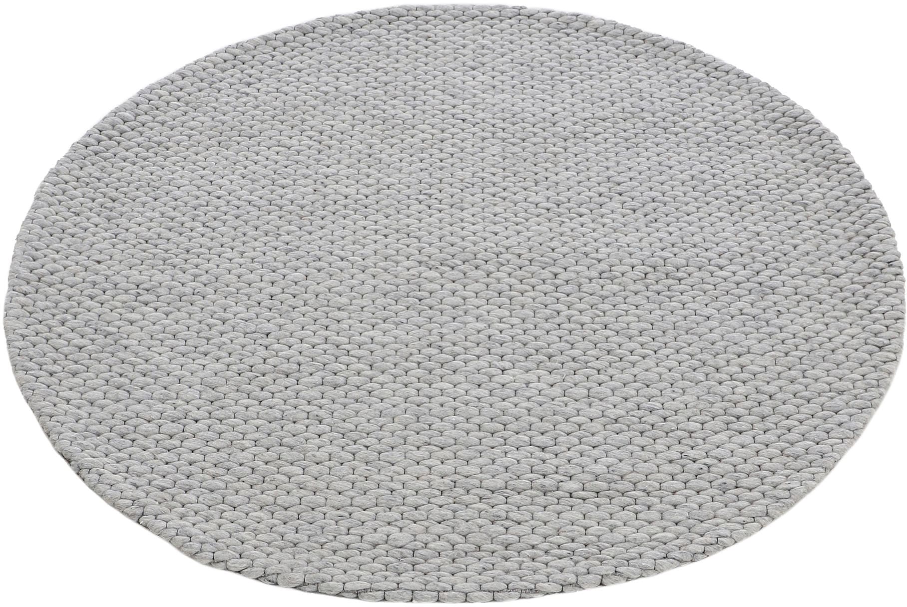 carpetfine Wollteppich »Sina«, rund, 14 mm Höhe, grobe Struktur, Zeitloses Design, reine Wolle, Wohnzimmer