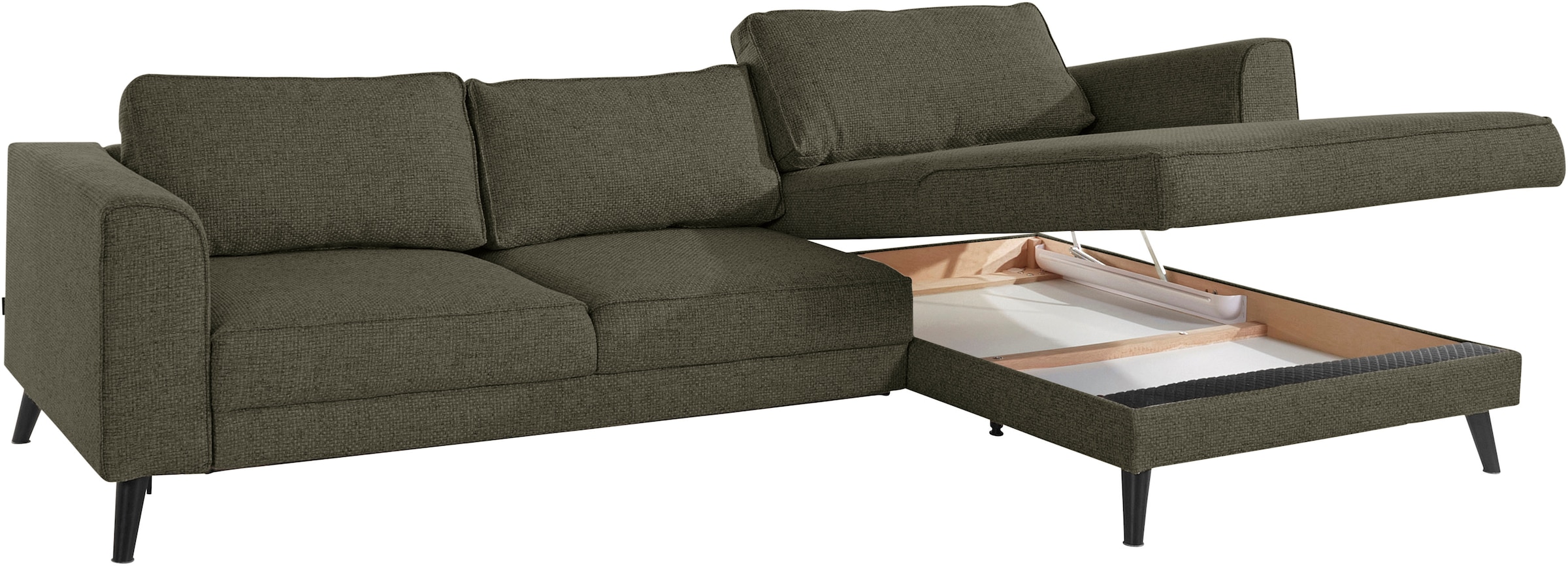 INOSIGN Ecksofa »Lumber Jack, elegant und bequem, Breite 280, hoher Fuß, L-Form«, in moderner Optik
