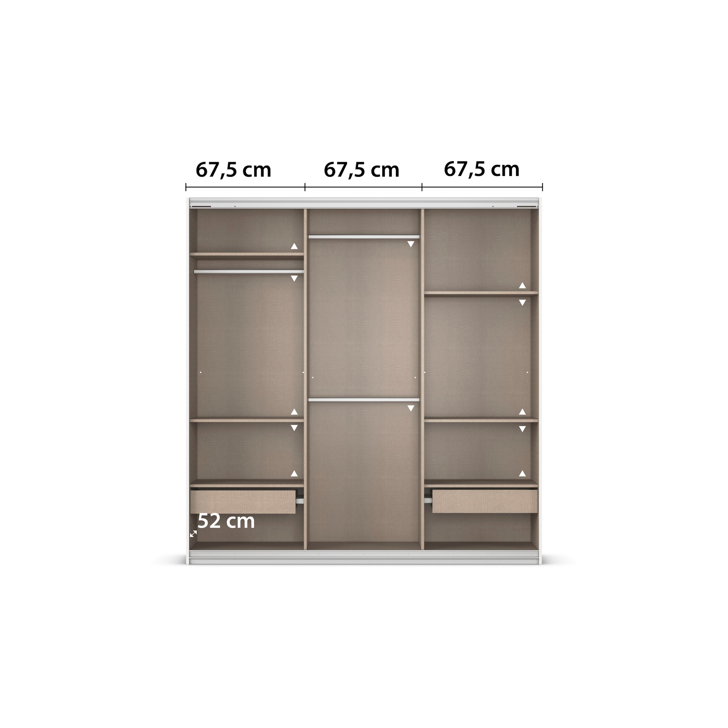 rauch Kleiderschrank »Schwebetürenschrank OTTO´s Choice Garderobe Schrank TOP ANGEBOT Avola«, (in 3 verschiedenen Ausstattungen BASIC/CLASSIC/PREMIUM), mit eleganten Zierleisten in Chrom, Schwarz oder Weiß MADE IN GERMANY