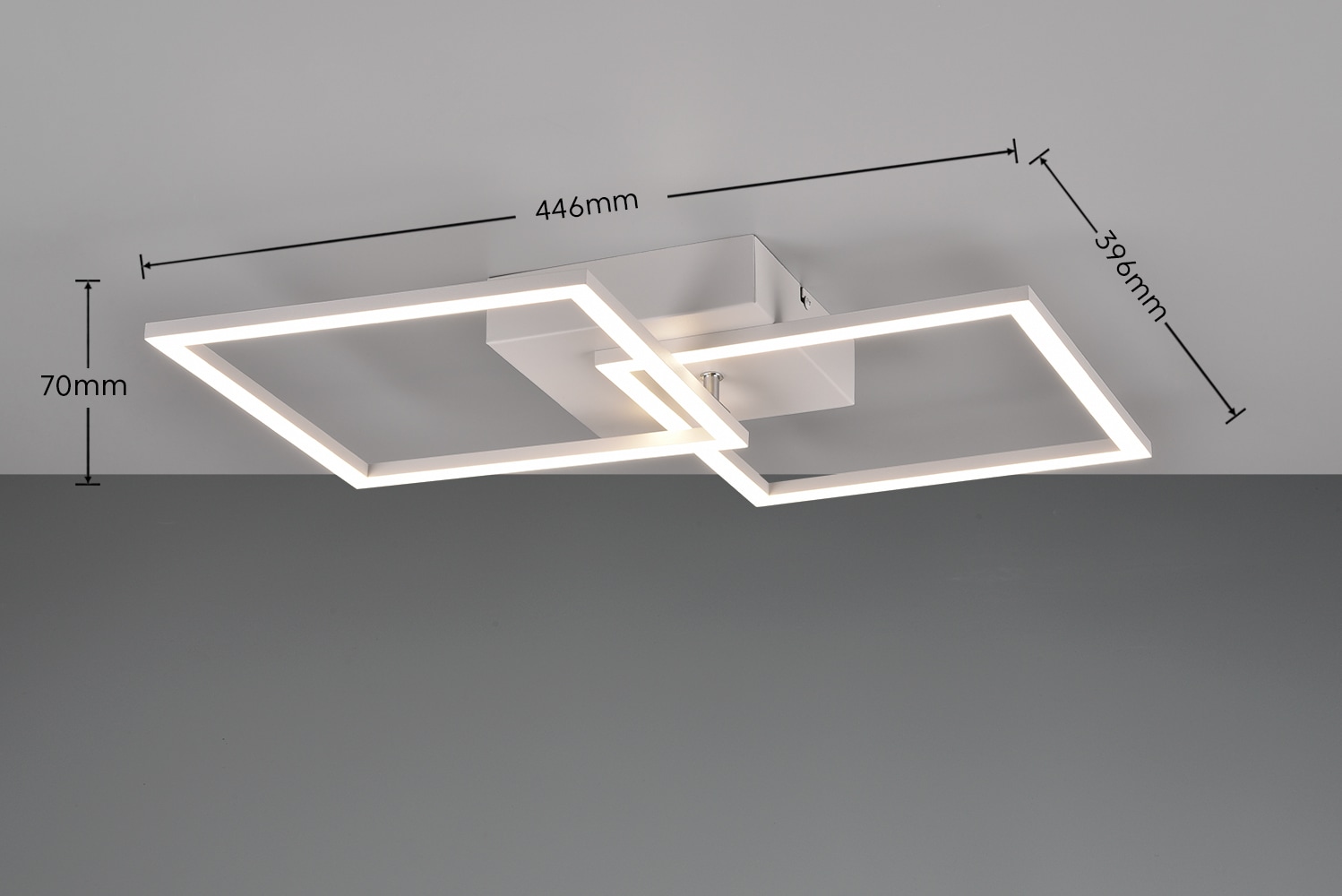 my home LED Deckenleuchte »ANTJE, Deckenlampe, schwenkbare LED-Rechtecke«, 2 flammig, Leuchtmittel LED-Board | LED fest integriert, Wand- und Deckenmontage möglich