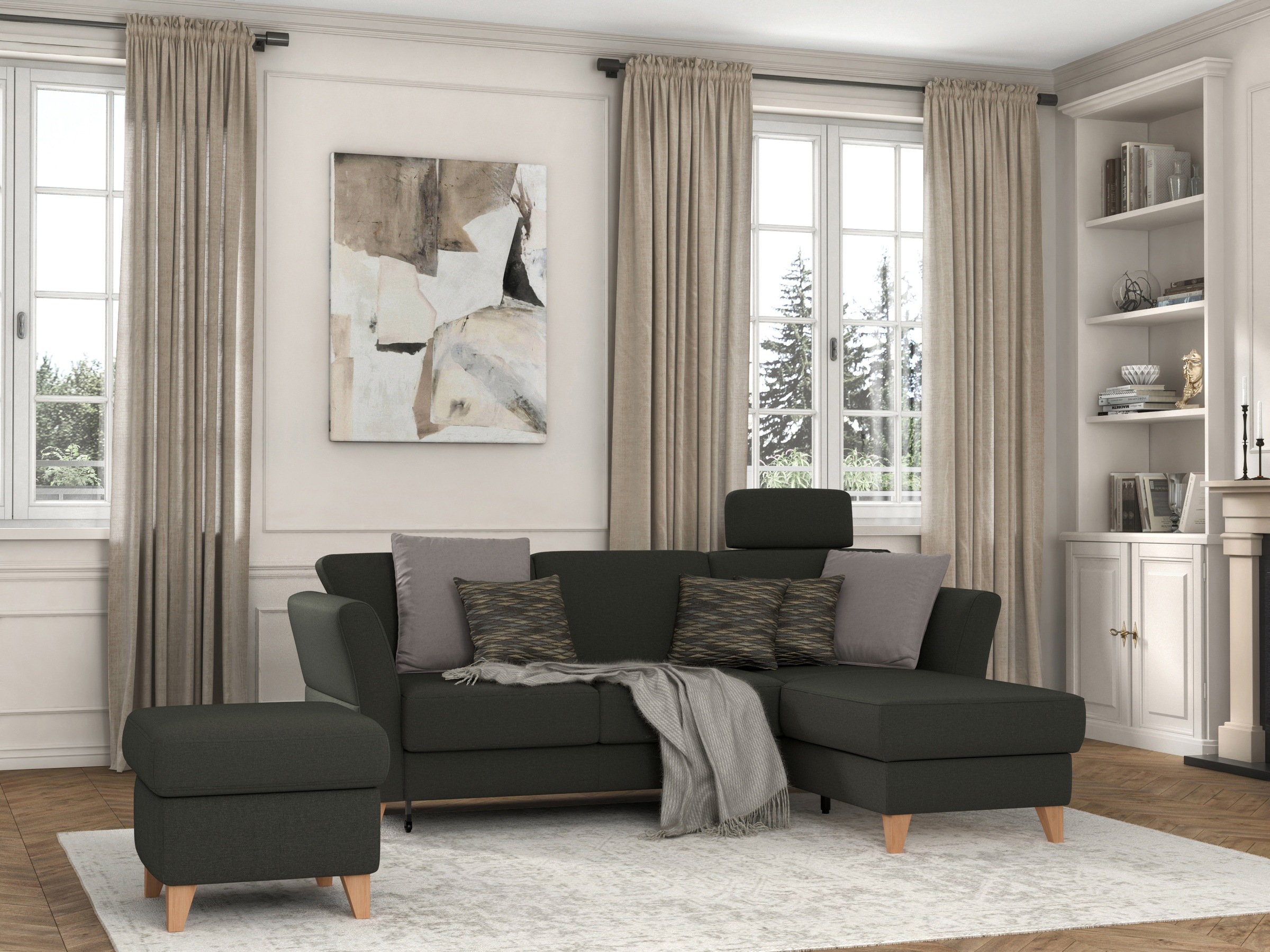 sit&more Ecksofa "Visby L-Form" Wahlweise mit Bettfunktion und Bettkasten, günstig online kaufen