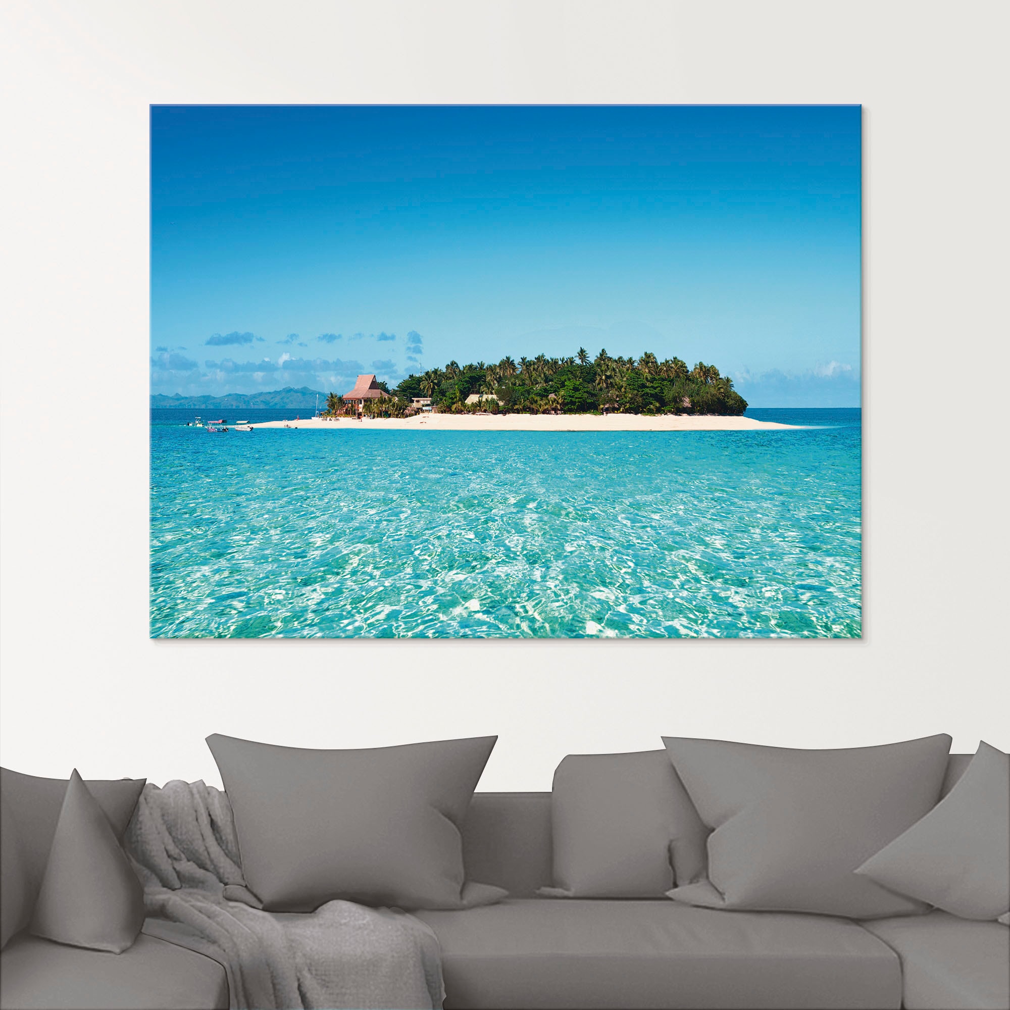 Artland Glasbild "Verblüffende Fiji Insel und klares Meer", Gewässer, (1 St günstig online kaufen