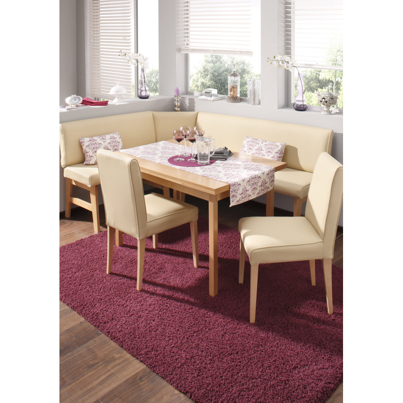 HOME AFFAIRE Eckbankgruppe »Susanne« Set, 4 Stk. tlg. Eckbank langer Schenkel 156 oder 205 cm, wahlweise rechts oder links buchefarben/creme +