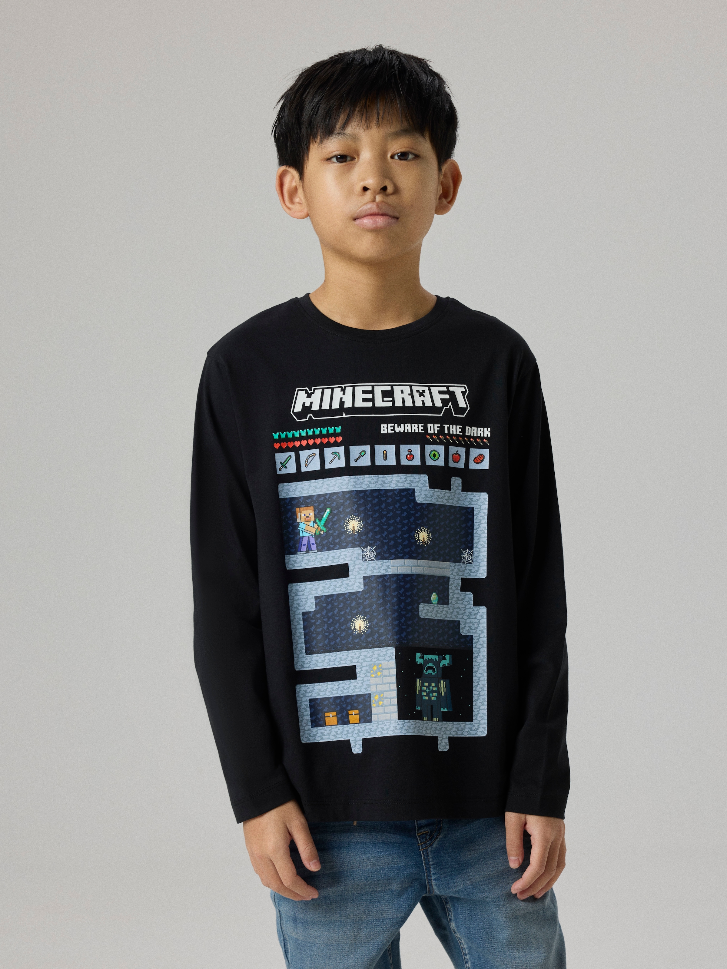 Name It Langarmshirt »NKMAR MINECRAFT LS NREG TOP BOX NOOS BFU« Baumwolle, regular fit, mit Minecraft Druck