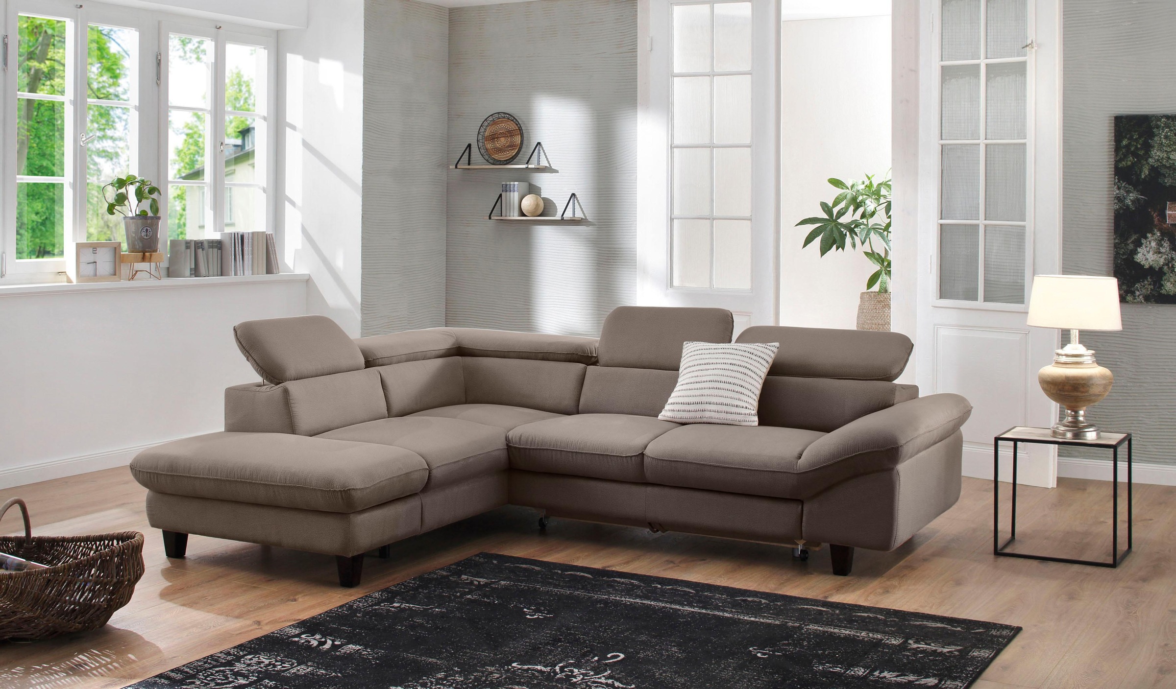 Home affaire Ecksofa "Pilot L-Form", mit Kopfteilverstellung, wahlweise mit günstig online kaufen