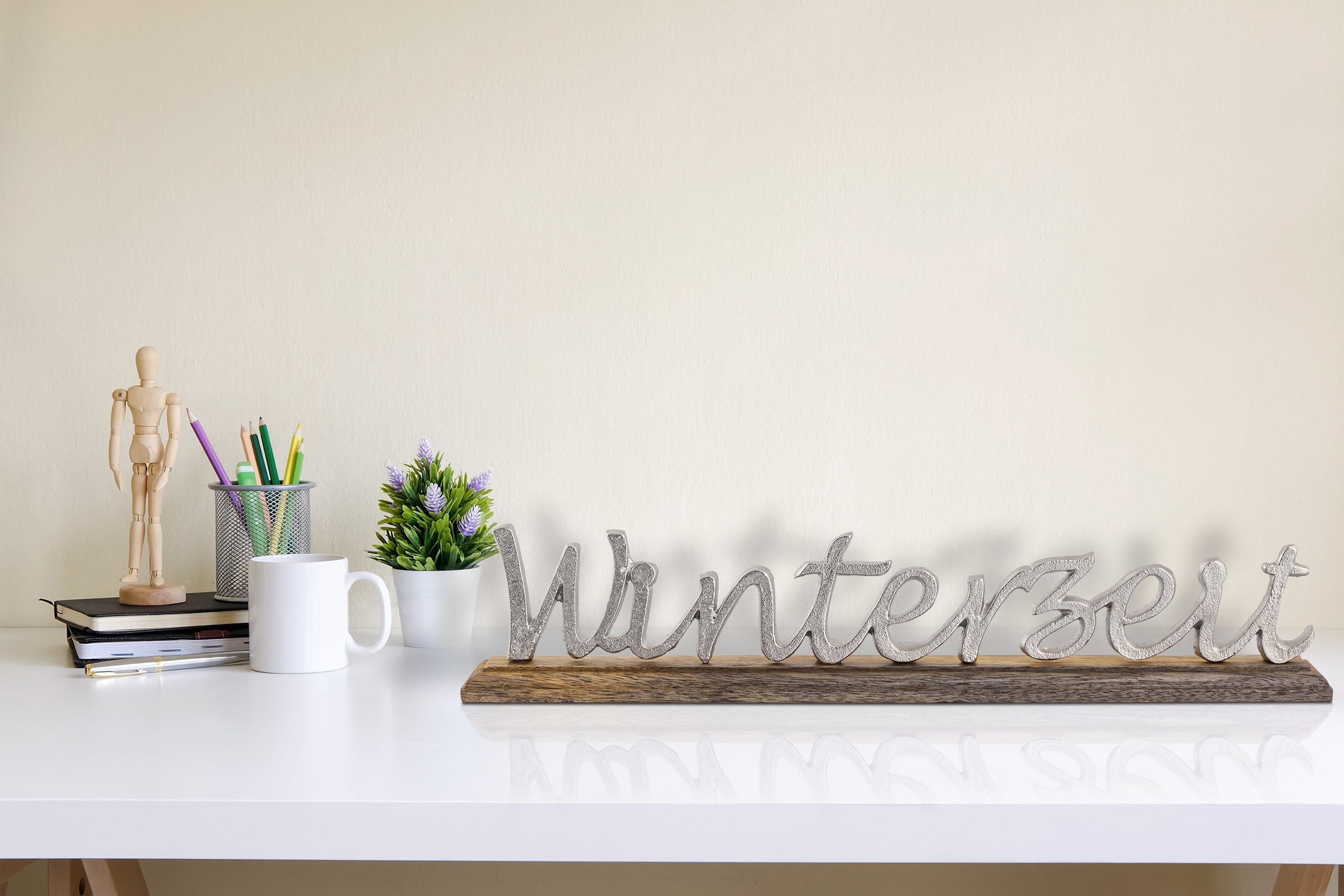 my home Deko-Schriftzug »Winterzeit«, aus Metall, auf Holz online bestellen