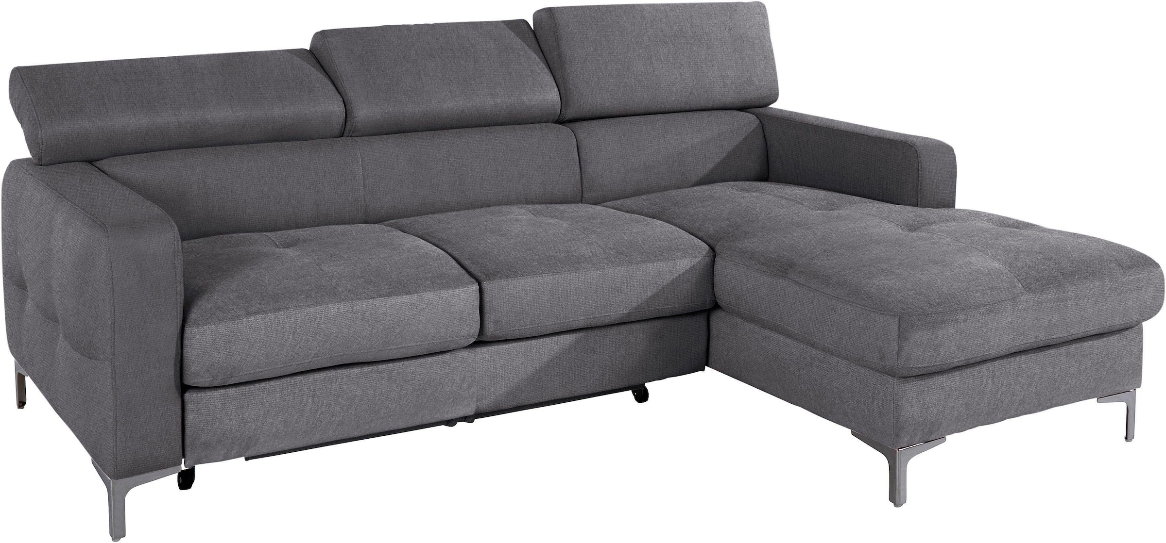COTTA Polstergarnitur »Sammy L-Form«, (Set), Set bestehend aus: Ecksofa mit Kopfteilverstellung & Hocker
