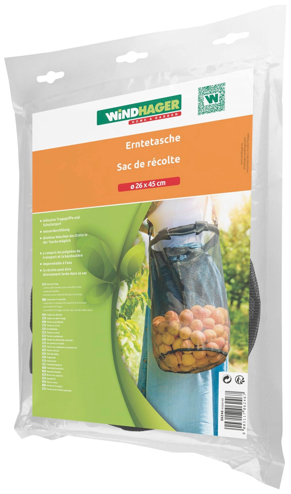 Windhager Aufbewahrungstasche »Erntetasche«, langlebiges Material mit Griffen und Schultergurt