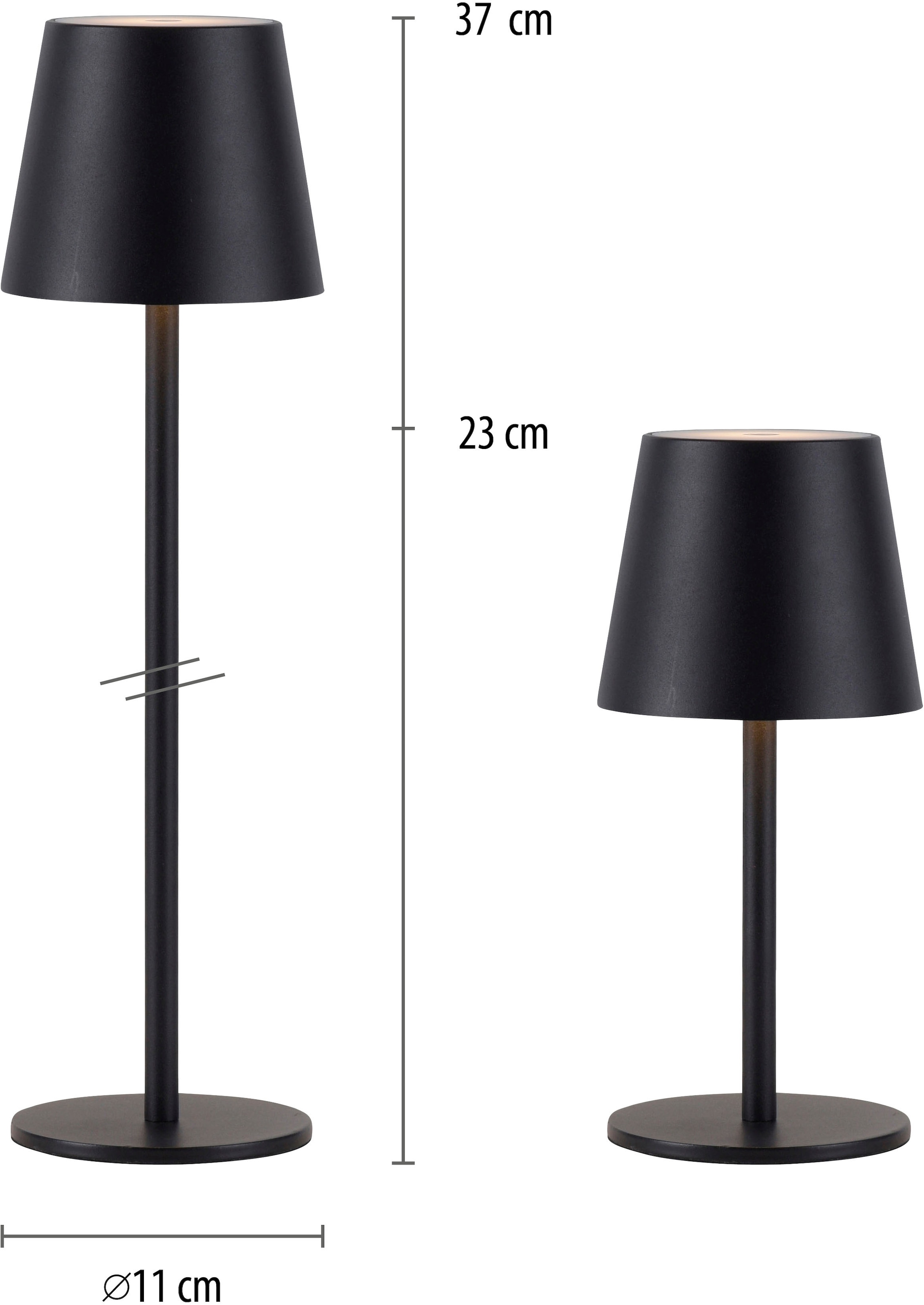 JUST LIGHT LED Tischleuchte »BOTERIA - Set 2 Stück, inkl. Flaschenaufsatz« LED-Board 2 Stk. Warmweiß Akkubetrieben, aufladbar, magnetisch, dimmbar, In- und Outdoor